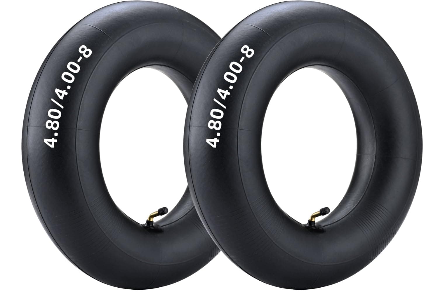 (2-Pack) Fastvert 4.80-8/4.00-8 Heavy-Duty Inner Tubes with TR-87 Bent Valve Stem – Fits Wheelbarrows, Utility Trailers, Garden Carts, Lawn Equipment, Hand Trucks and More