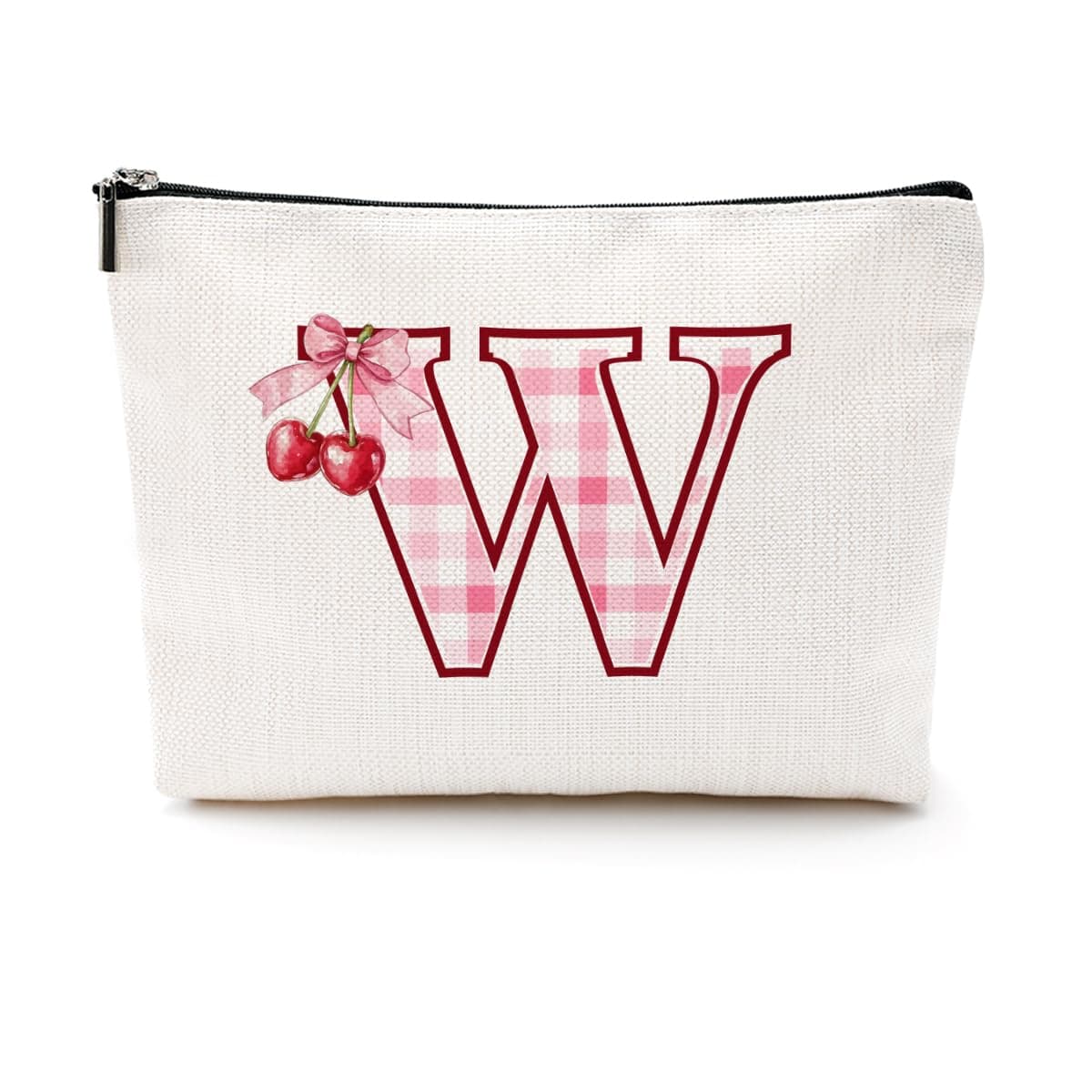CQM Cherry Bag Initial W Makeup Bag Cherry Gifts for Women Cosmetic Bags