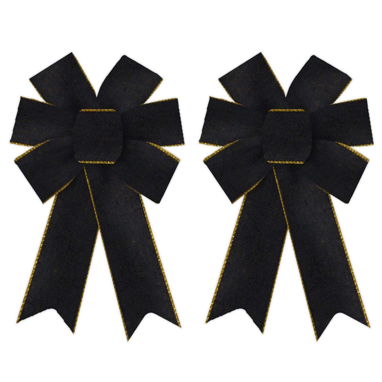 On-Airstore 2 pcs Black Wreath Bows Black Velvet Bows for Wreaths, Black Ribbon Bows Formal Event Decor Bows for Halloween Christmas Indoor Outdoor Decoration Wreath Ornament Supplies