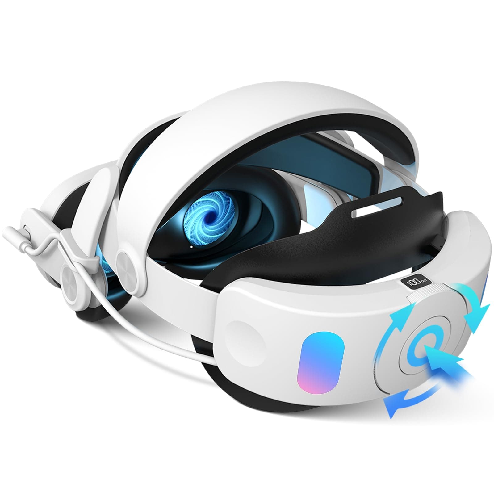 Head Strap with 5300mAh Battery for Oculus/Meta Quest 2, Adjustable Replacement Elite Strap for Adults and Kids, Rechargeable and Comfort VR Accessories