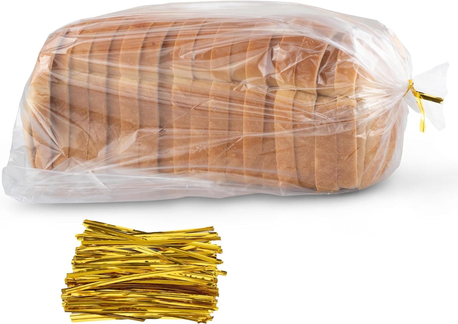 Bread Bags with Ties, Reusable, Clear Bags and Ties, Bread Bags For Homemade Bread And Bakery Loaf Adjustable Reusable (60)