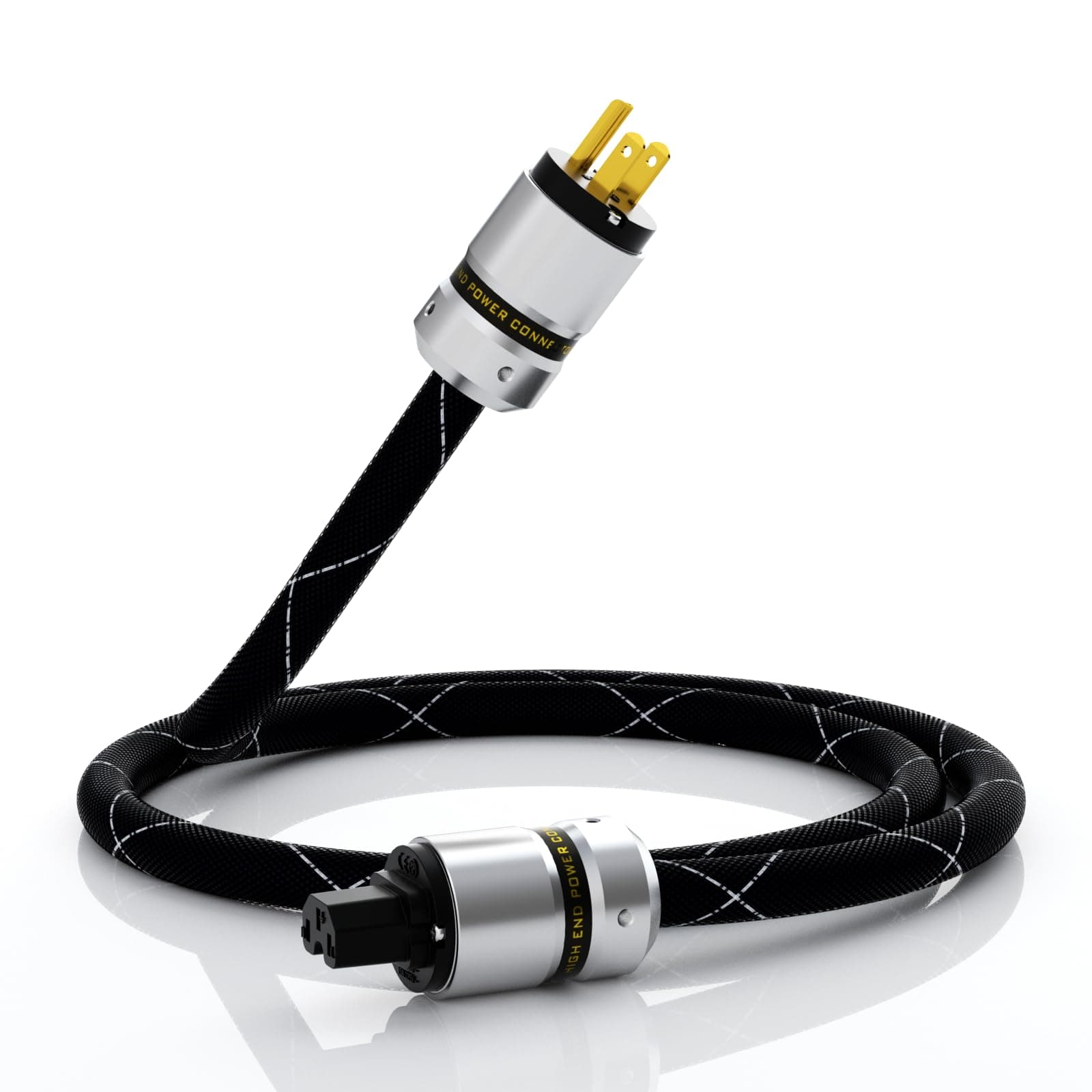 12AWG Audiophile Power Cord Pure Copper 125V 15A Gold Plated Plugs(1M)