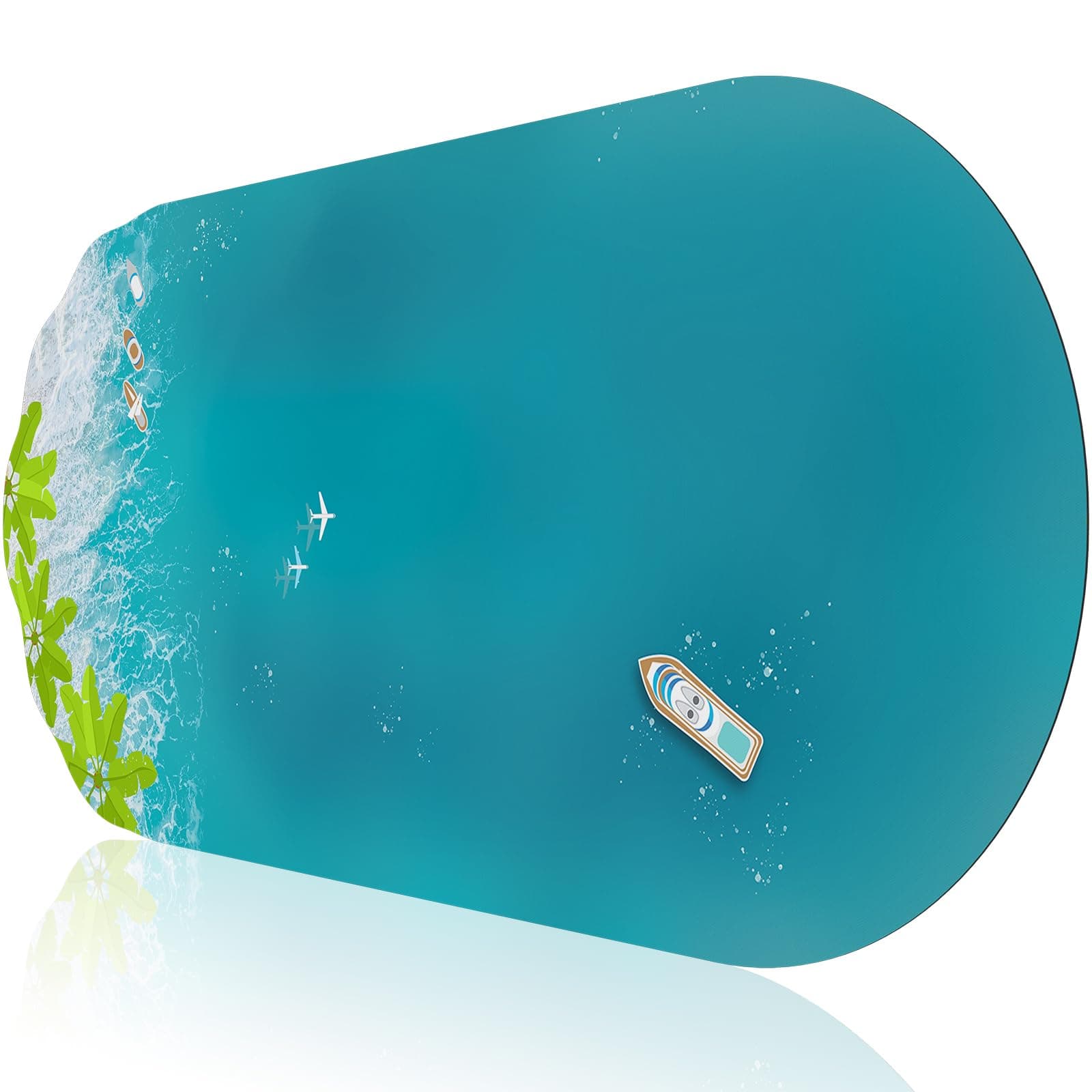 HAOCOO Desk Pad, XXL Large Mouse Pad, Extended Gaming Mousepad, Cute Desk Mat for Women, Big Office Accessories, Mouse Pad for Computer Keyboard and Laptop, 35.4" x 15.7"(Sea World Coconut Trees)