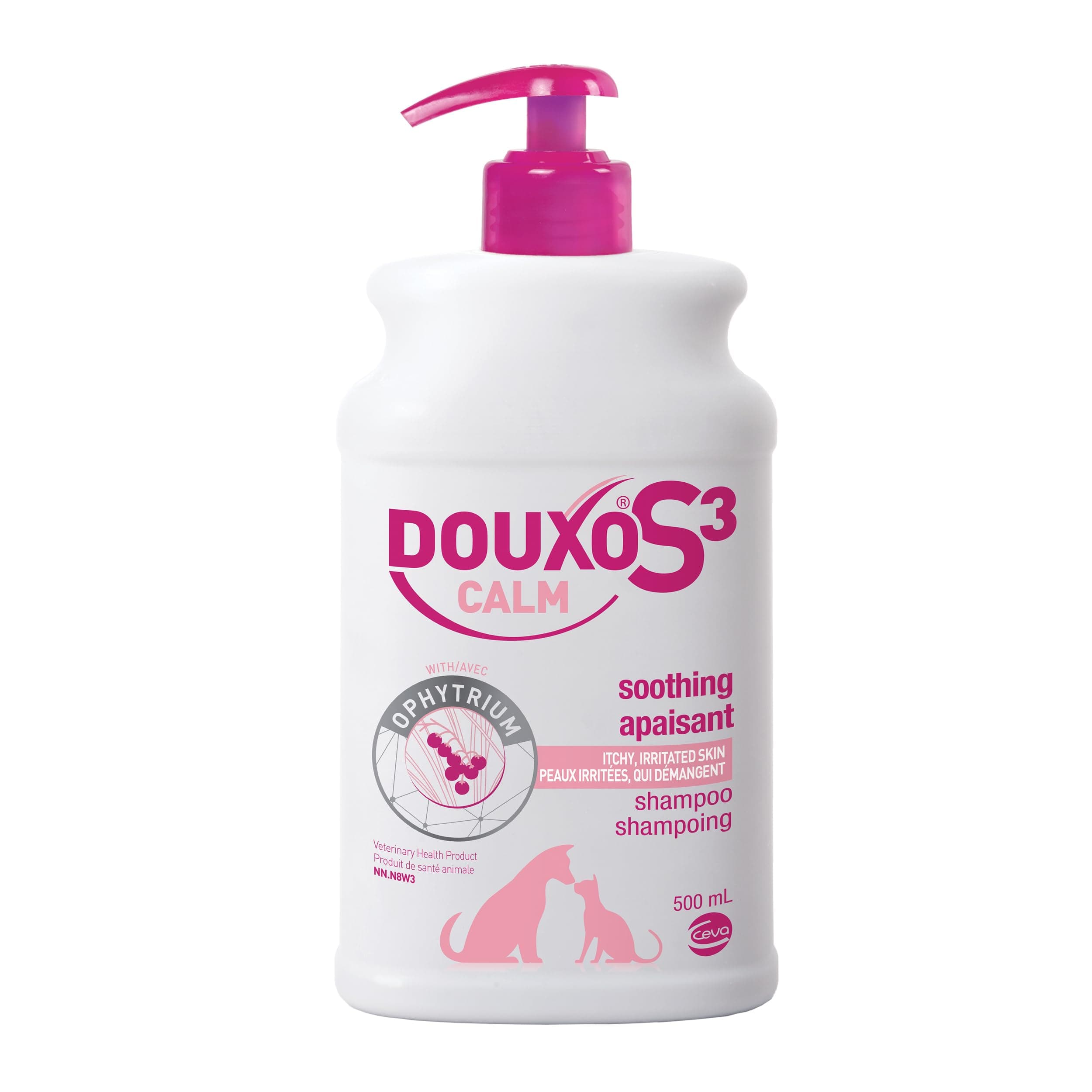 DOUXO S3 Calm Shampoo, Contains 0.75% Ophytrium, Soothing, for Itchy, Irritated Skin, for Dogs and Cats, Used by Canadian Veterinarians and pet Caregivers Worldwide, 16.9 fl. oz. (500mL)