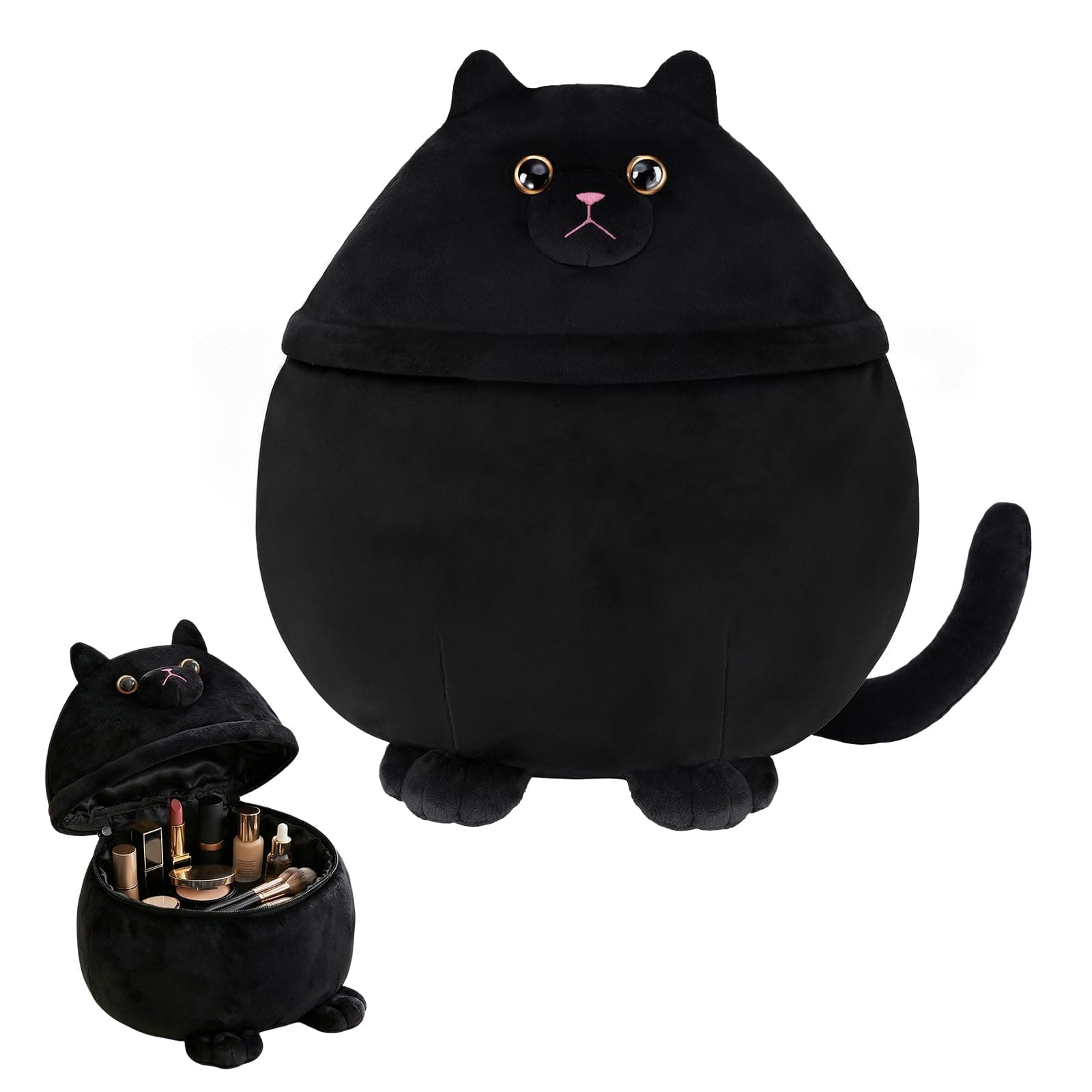 Funny Cat Makeup Bag for Women, Cute Travel Toiletry Cosmetic Organizer
