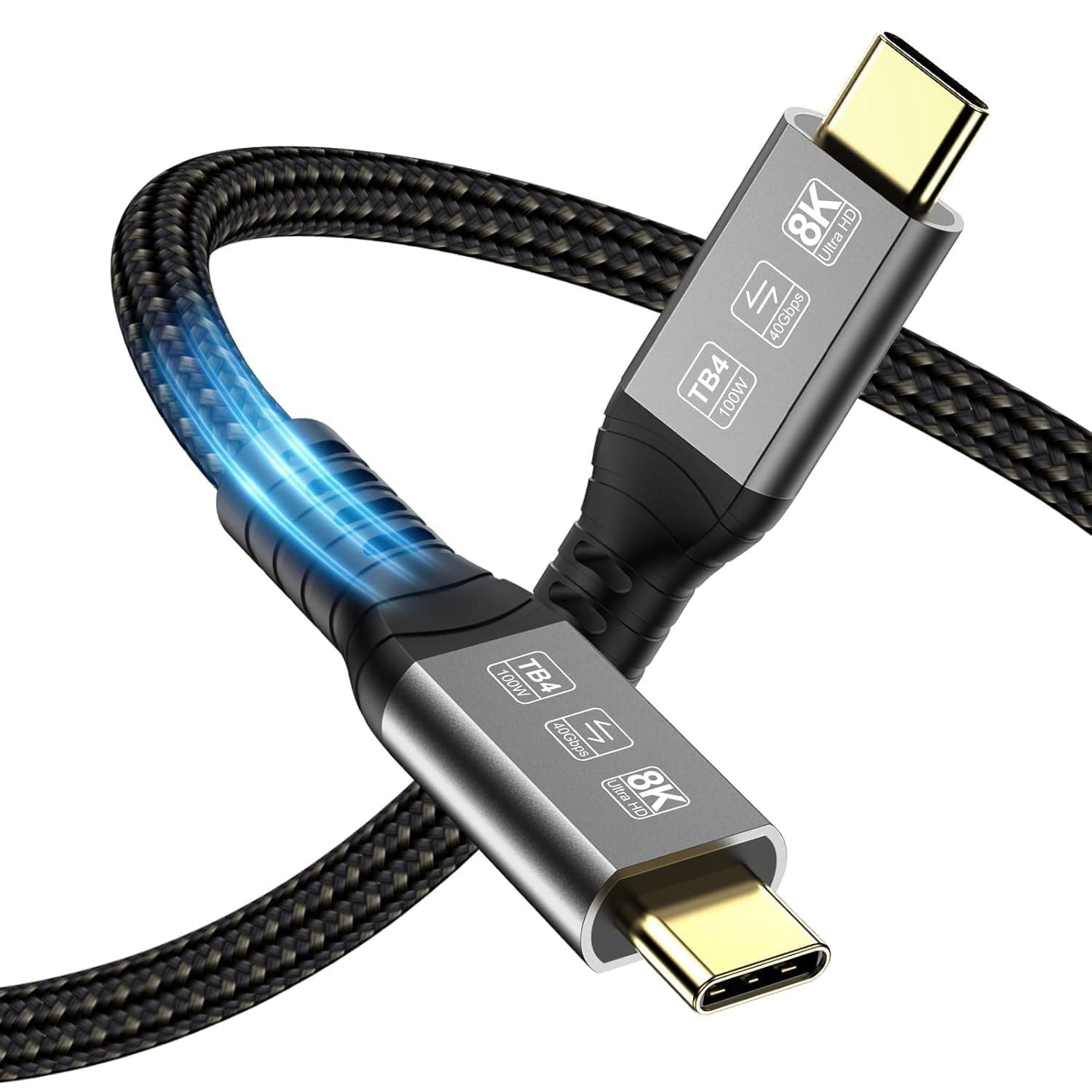 USB 4 for Thunderbolt 4 Cable 40Gbps 8K@60Hz PD 100W 6.6ft/2m