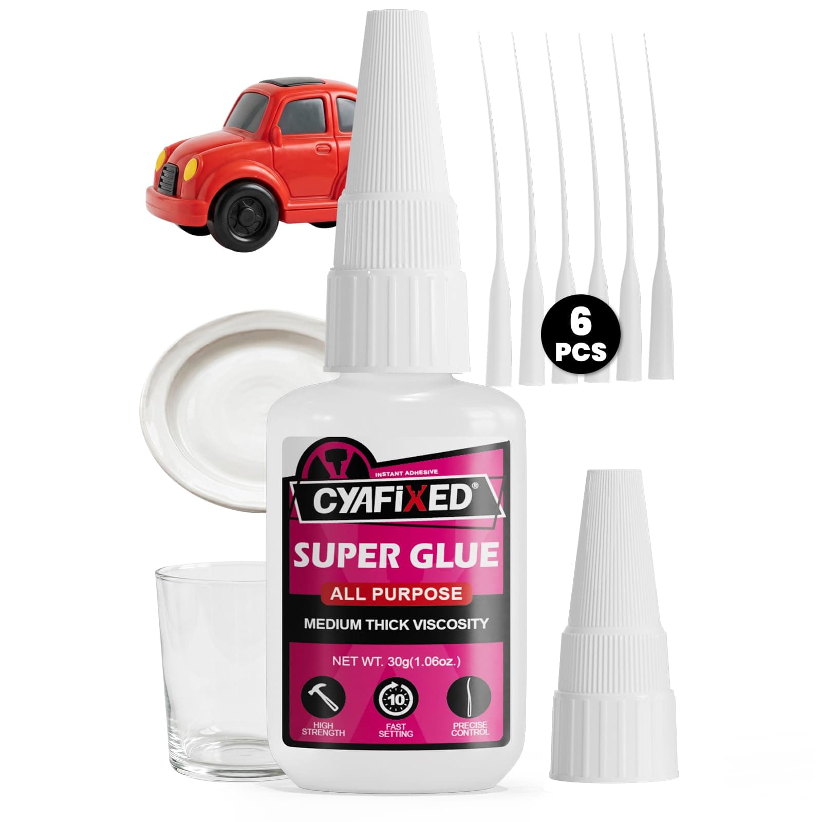 Precise Control Super Glue, 30g Instant Cyanoacrylate CA Glue All Purpose