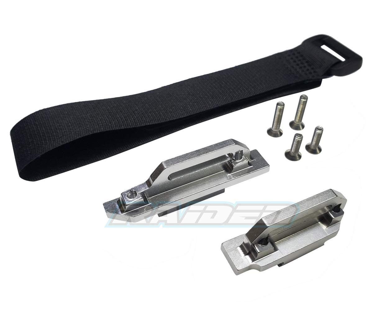 Aluminium Alloy Tall Battery Holder Mount Hold Down for Traxxas 1/10 4wd Slash LCG Chassis - Silver