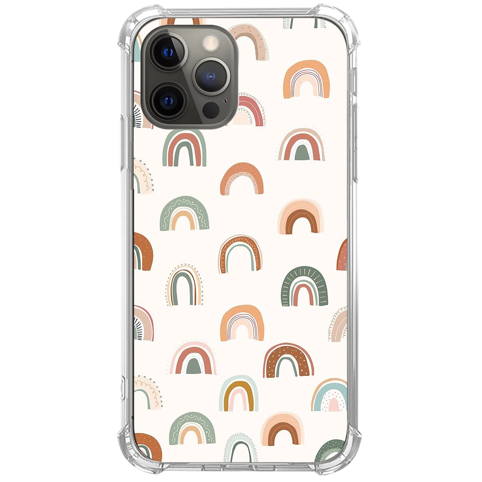 Jyrgkunlt Modern Rainbows Phone Case for iPhone 13 Pro Max, A Lot of Bobo Rainbows Case Compatible with iPhone 13 Pro Max for Girls Boys Women Men, Unique Trendy TPU Bumper Cover Case