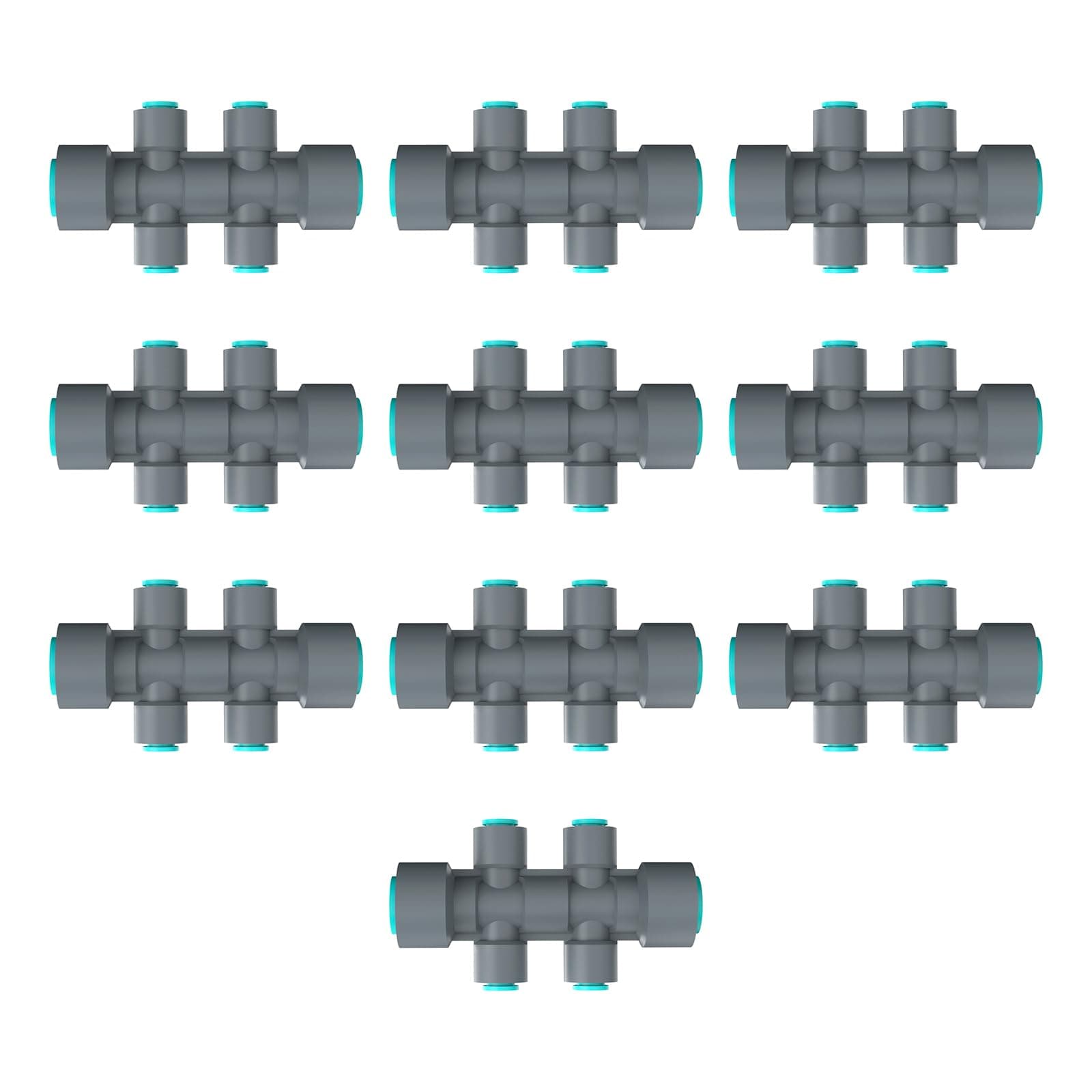 6-Way Quick Connector 12 to 6mm, Drip Irrigation Kit Accessories for Garden Watering System,Ponds,Agricultural Irrigation (10pcs)