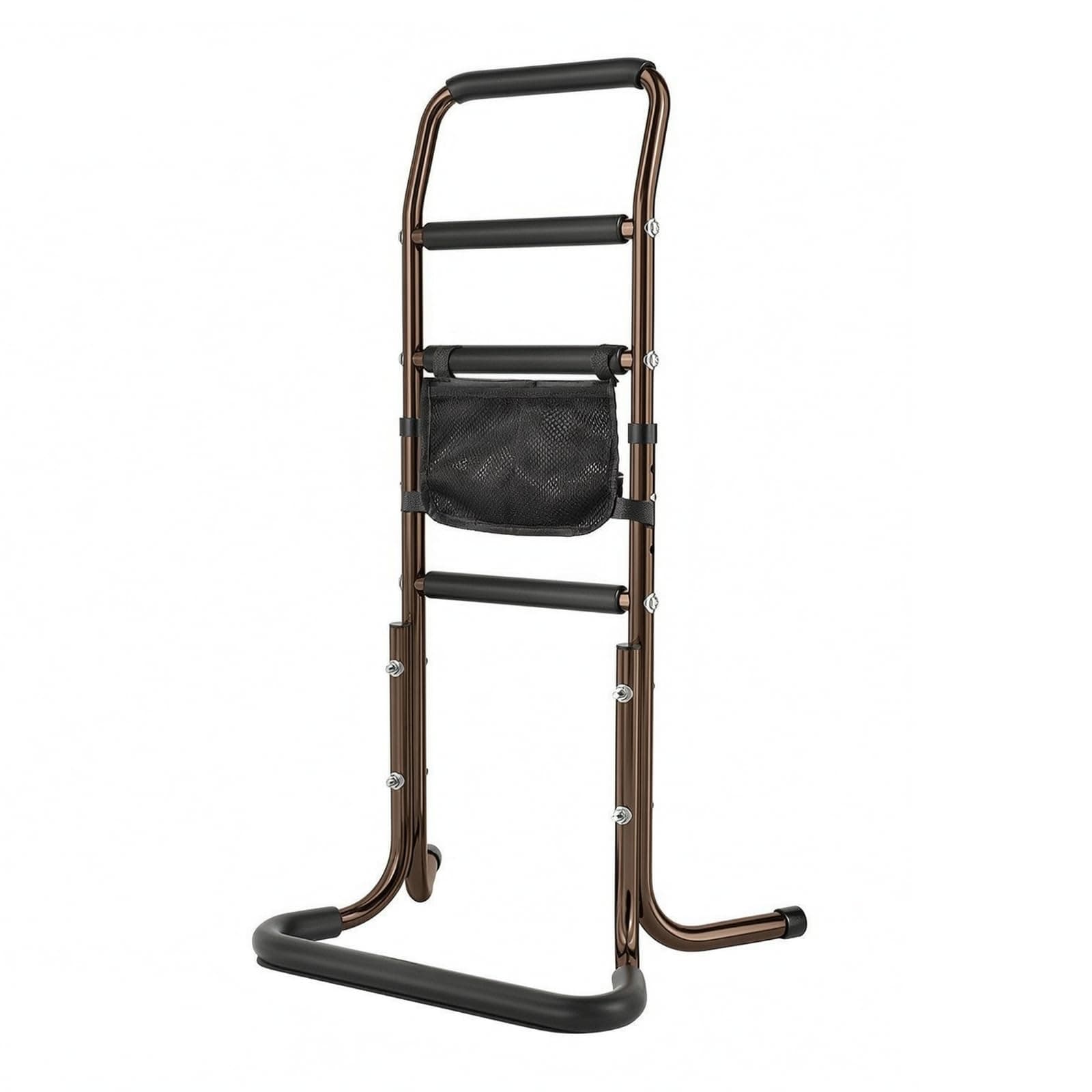 Kokiya Bedside Assistive Rail Standing Aid Grab Bar Handle with Padded Grip Aluminum Alloy Freestanding Design Suitable for, Widened Base Assist Device - Non-Slip Foot Pads + Cloth Bag