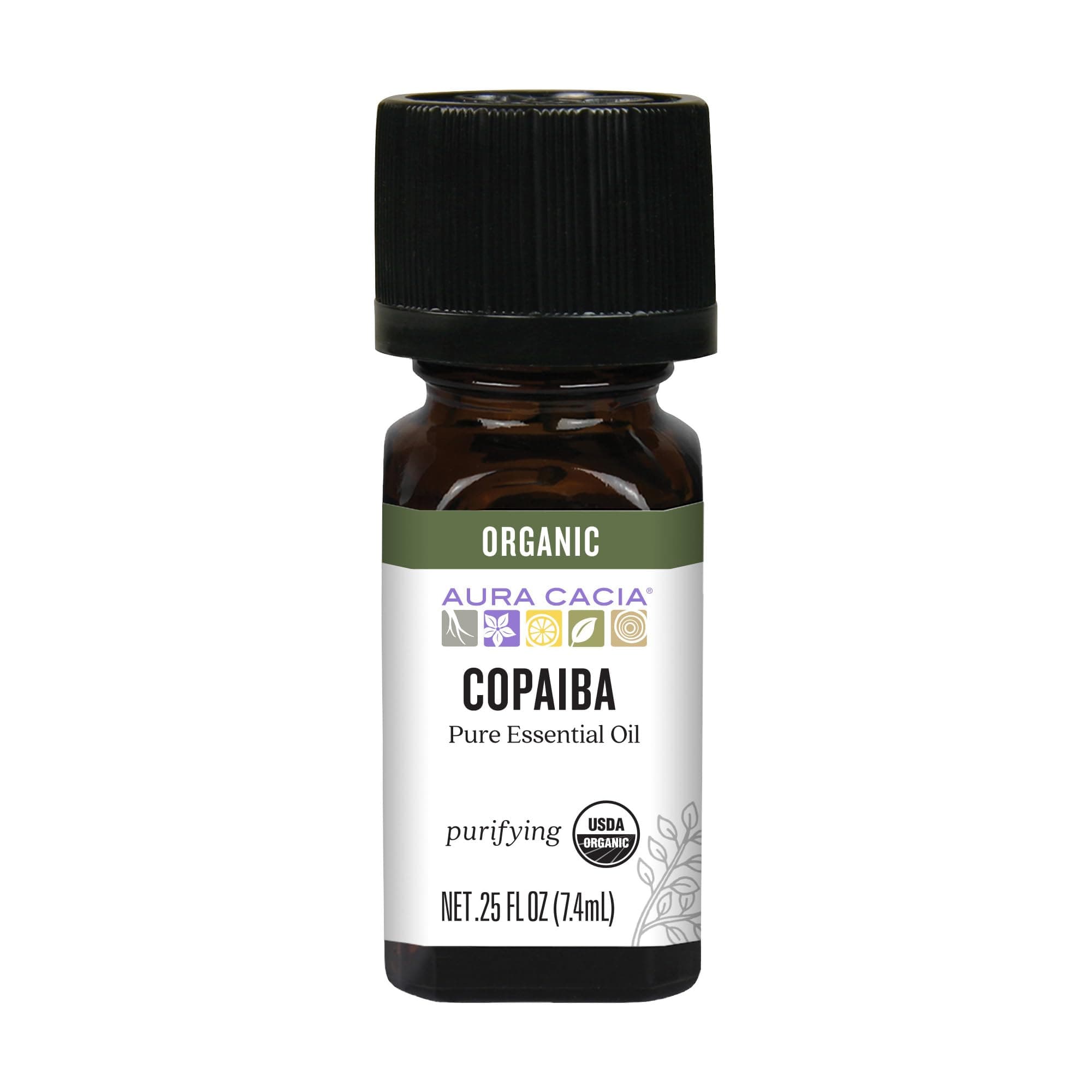 AURA CACIA Organic Copaiba Essential Oil, 0.25 FZ