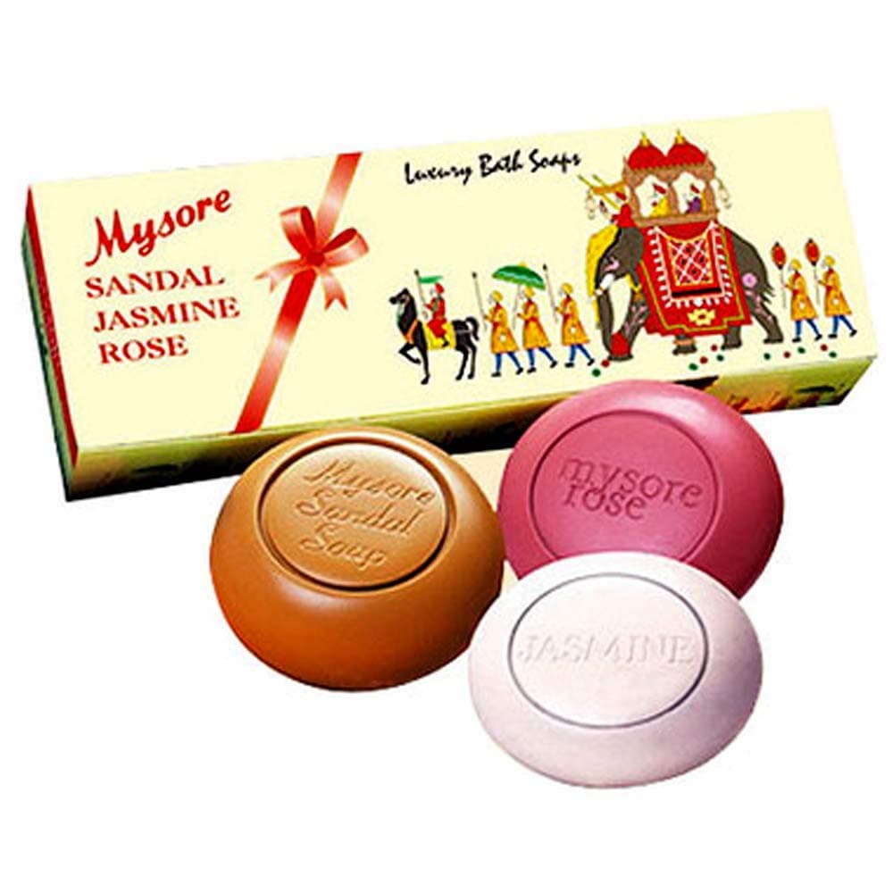 Mysore Sandal Jasmine and Rose Bath Soaps 5.3oz Each