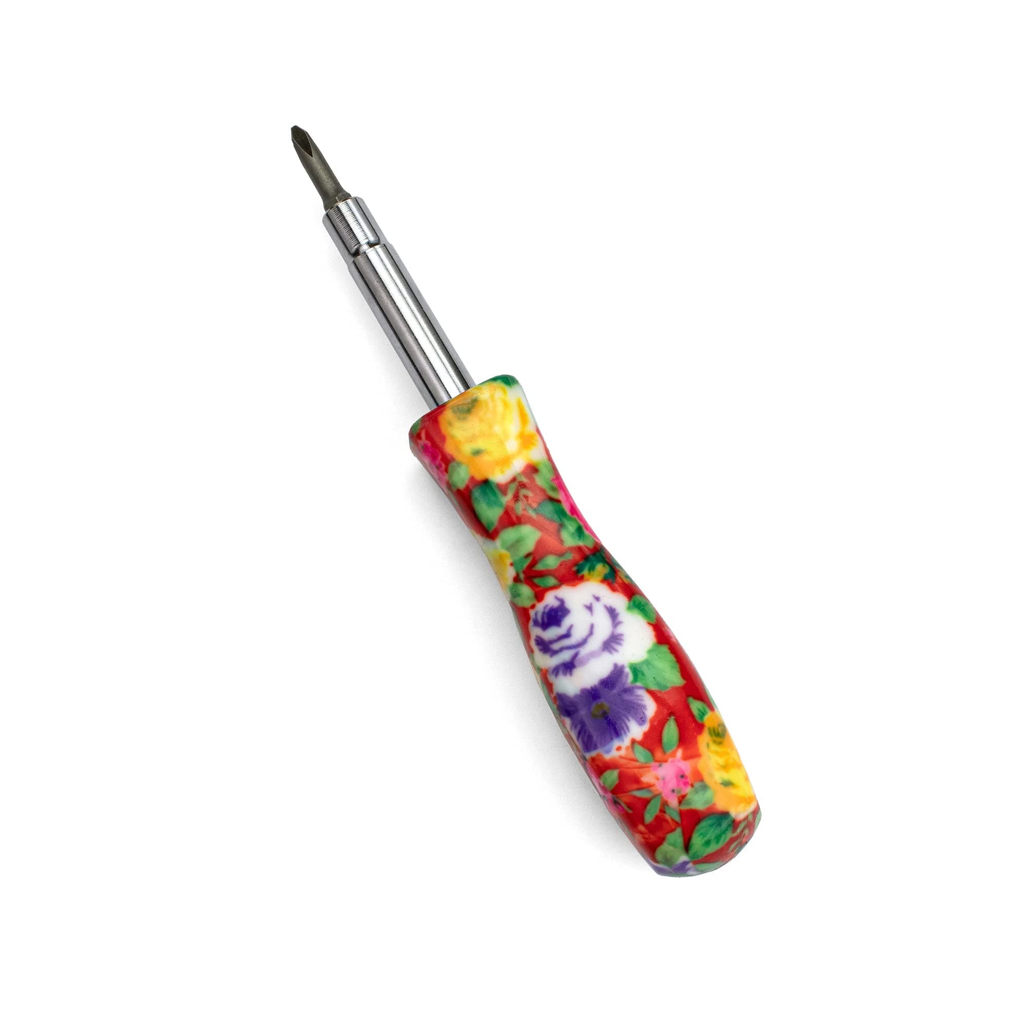 Enkay 6 in 1 Screwdriver with Floral Design, Multi-Bit, Phillips & Flat Head, Alloy Steel, Household Maintenance & DIY Projects