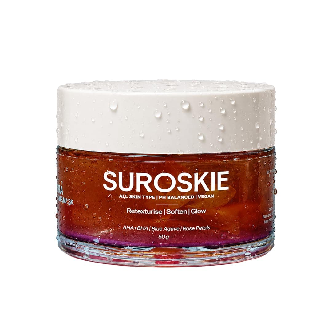 SUROSKIE Rosanna Rose Instant Glow Face Mask 50ml | With Rose & Aloe vera | For Cleans Pores & Dark Spot | Spa Glow at Home | Facial In a Jar | korean Face Mask For Glowing Skin |Men & Women