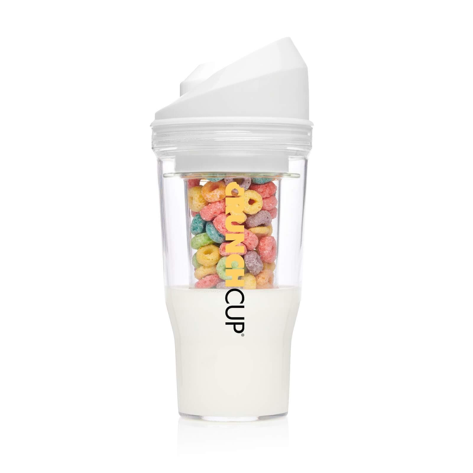 CrunchCup XL Portable Cereal Cup for Breakfast On the Go - White