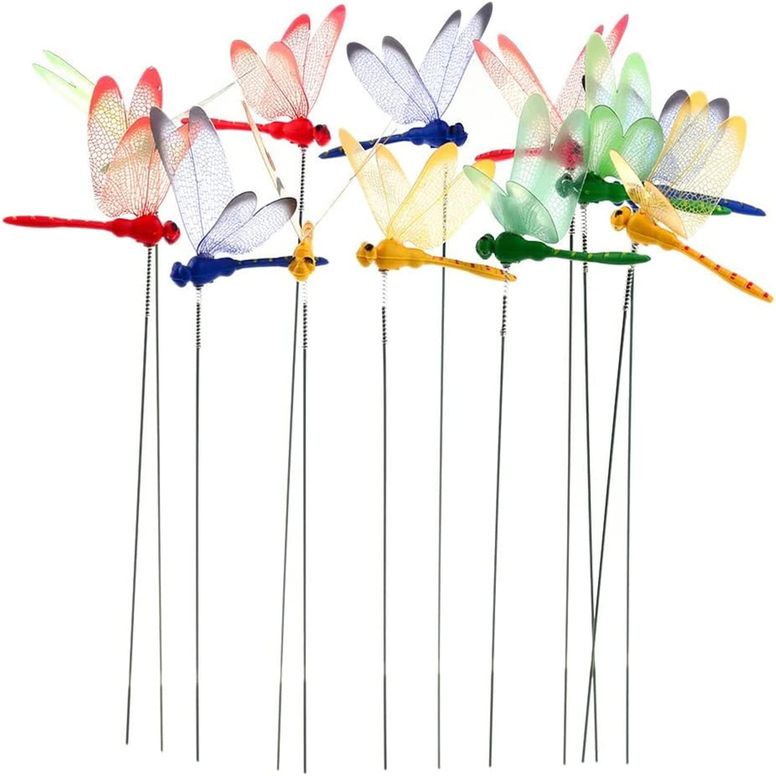 24 Pieces 3D Dragonfly Garden Decor Dragon Fly Garden Stakes Dragonflies