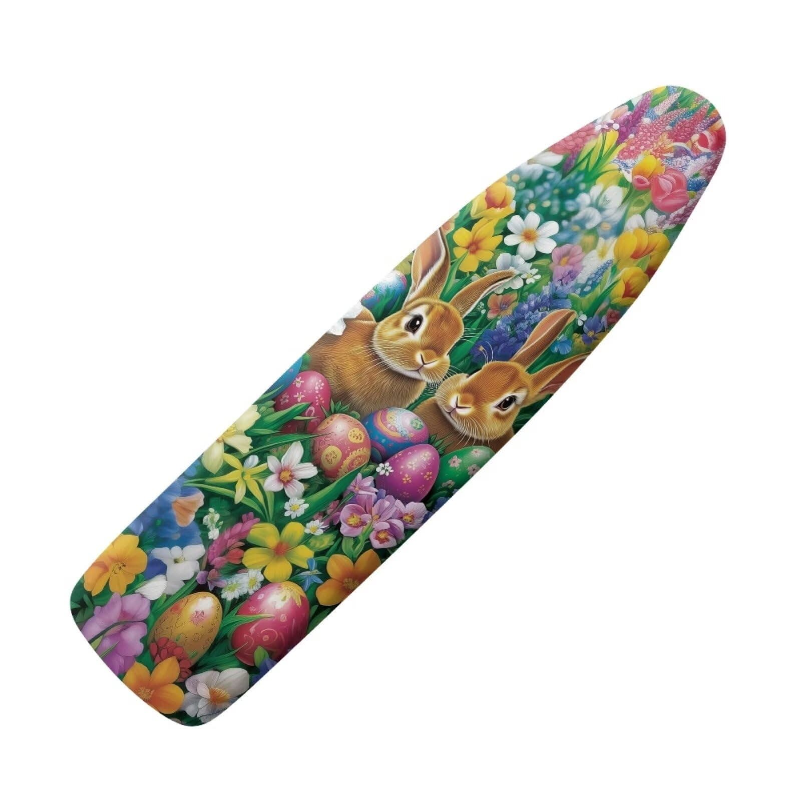 Vanideaoty Bunny Ironing Board Covers for Easter Standard Size Egg Ironing Board Covers Novelty Gifts for Tailor Seamstress Iron Board Cover Replacement(No Padding)