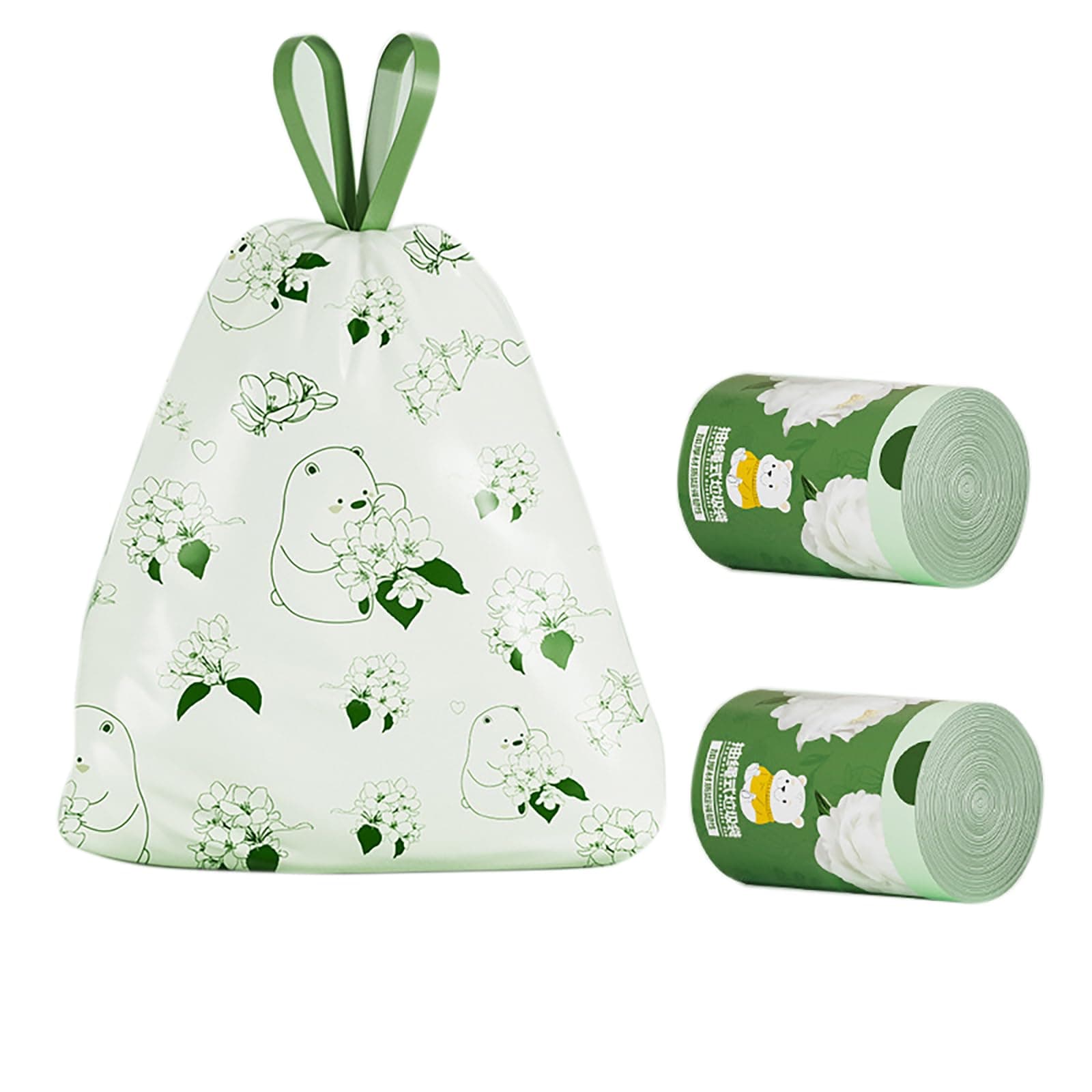 No Tearing Required Trash Bags, 120 Counts 3.5 Gallon 45x45Cm Kitchen Small Trash Bags with Drawstring for Bathroom, Office, Home Garbage Bags (120)