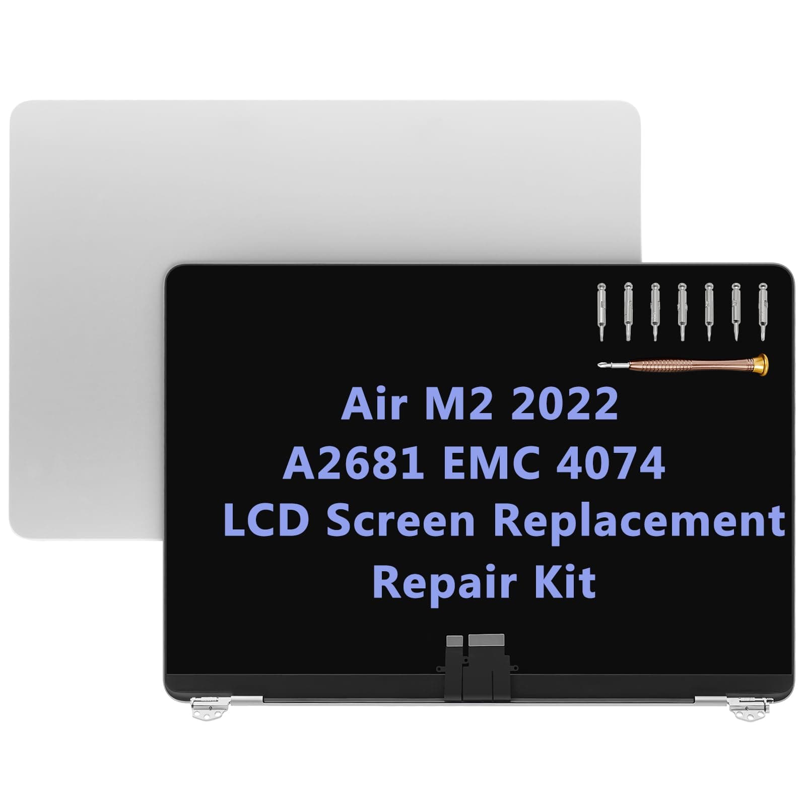 Daplinno LCD Replacement 13.6" for MacBook Air M2 2022 A2681 EMC 4074 Full LCD Screen Display Complete Top Assembly (Silver)