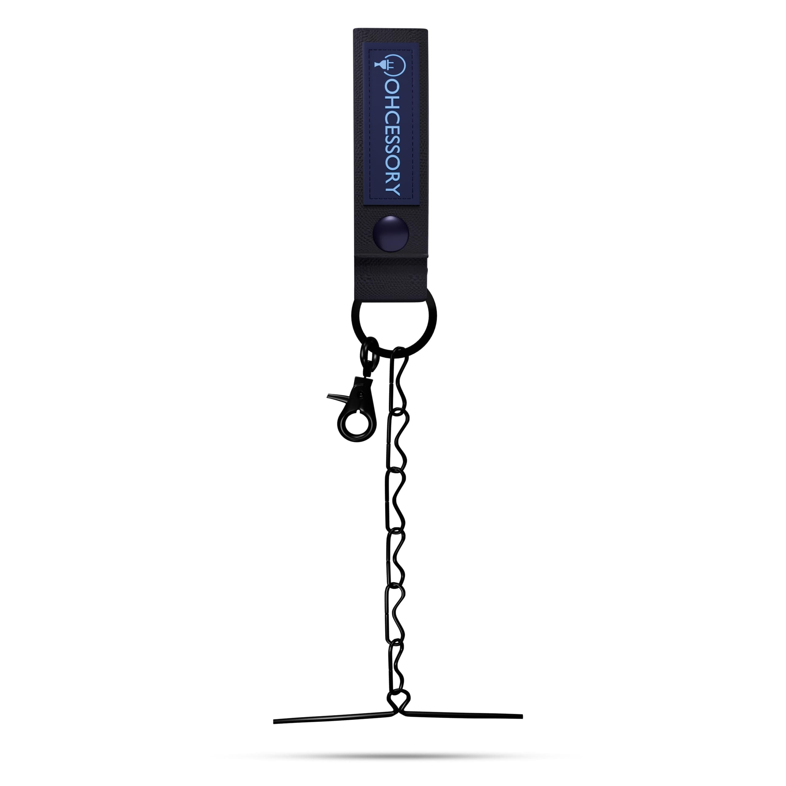 OHCESSORY Electricians Tape Holder Chain with Keyring and Trigger Snap Hook Tape Thong with Button Strap for Tool Belt and Tool Pouch Holds up to 10 Rolls of Tape - OL-96833