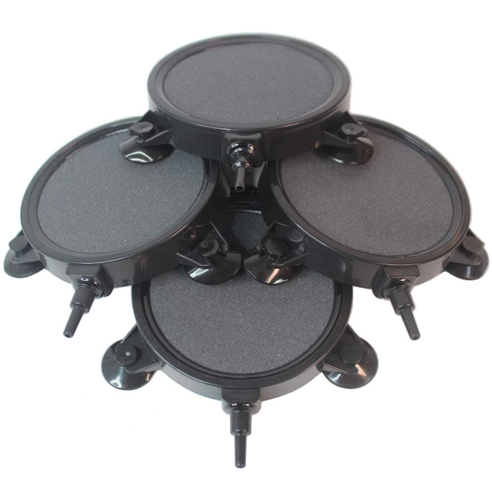 PINVNBY 4.2-Inch Air Stone Disc Bubble Diffuser with Suction Cups for Oxygenation in Fresh/Saltwater Tanks, Ponds, Hydroponic, Aquaponics, and as a Decorative Airstone for Aquariums(4 PCS)