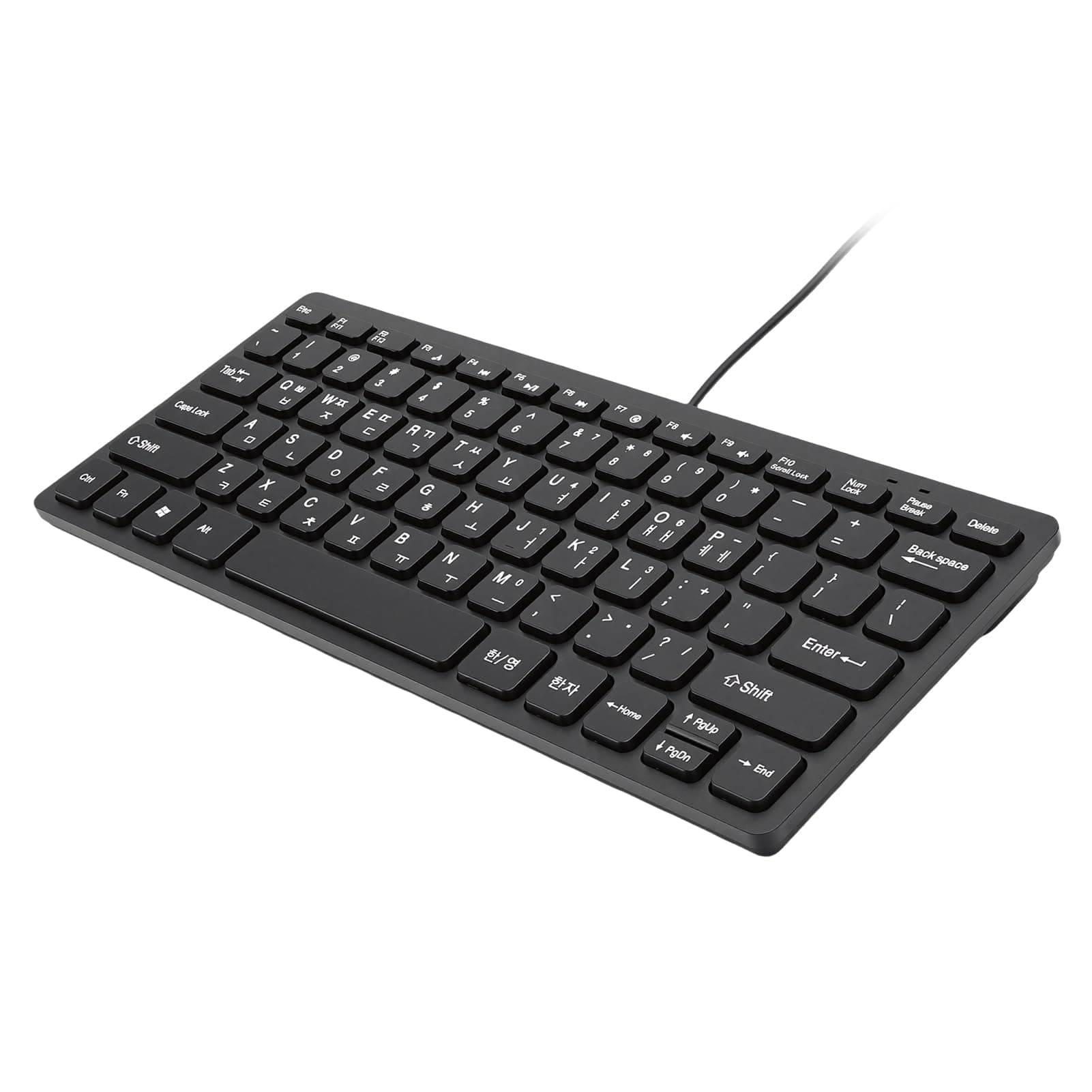 YUEHISY Slim Korean Keyboard Wired, 78 Keys USB Plug & Play, Spill Proof, Ergonomic Incline, Portable Lightweight, for PC Laptop Work