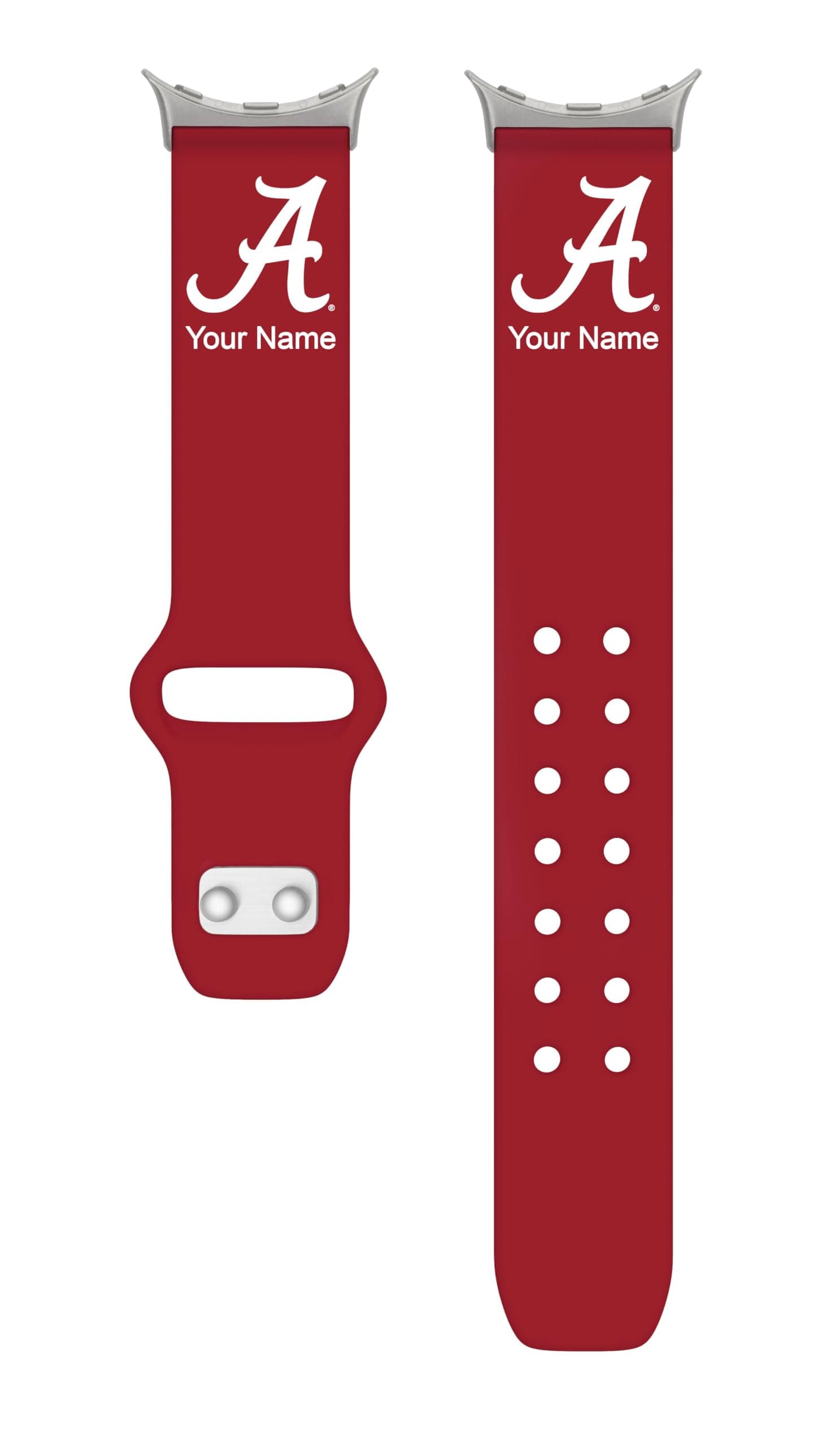 Affinity Bands Alabama Crimson Tide Custom Name HD Watch Band Compatible with Google Pixel Watch (41mm Long Crimson)