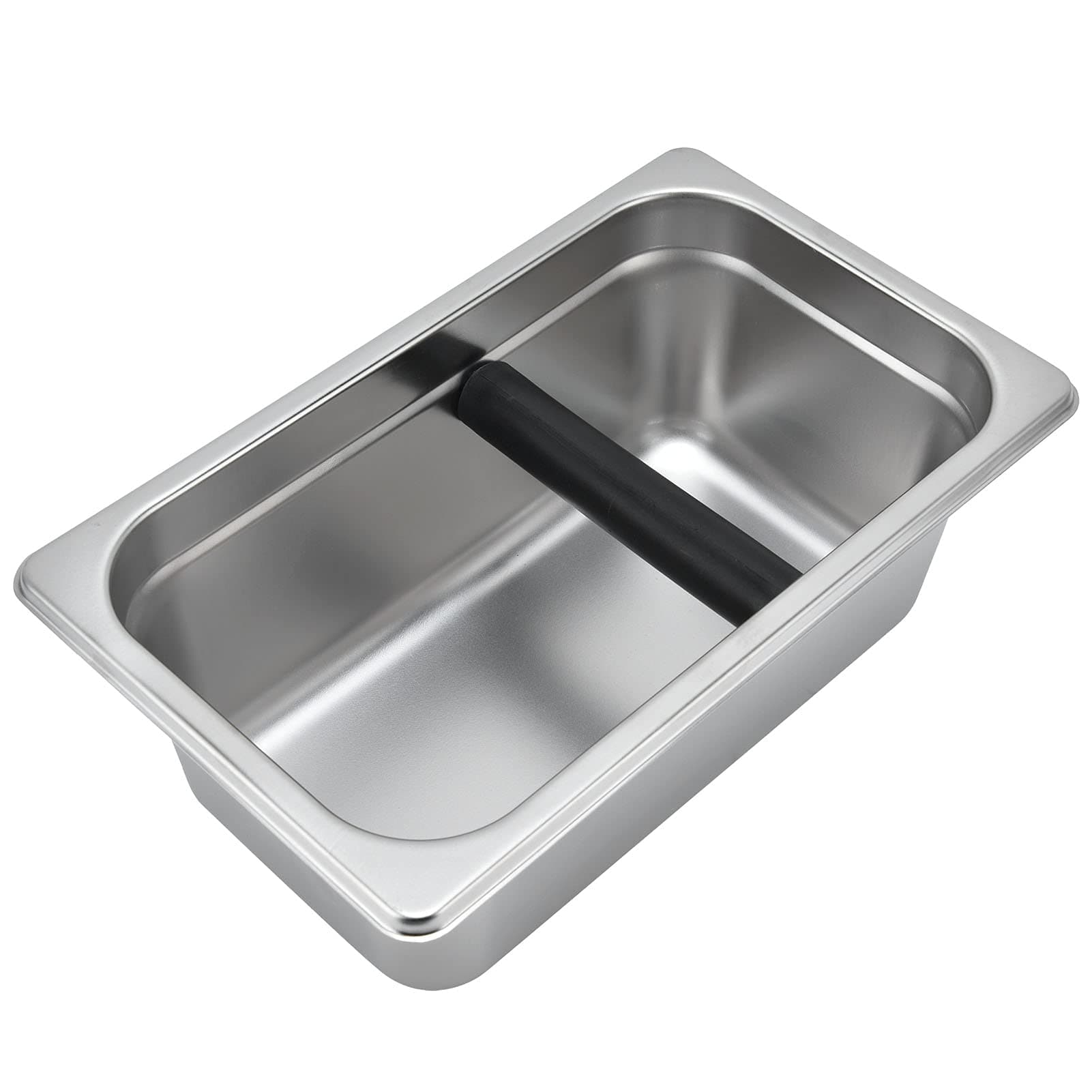 Coffee Knock Box, Large Durable Grounds Waste Bin for Home Cafe Stainless Steel Rectangular 26.5 x 16 x 10 cm 1 Piece