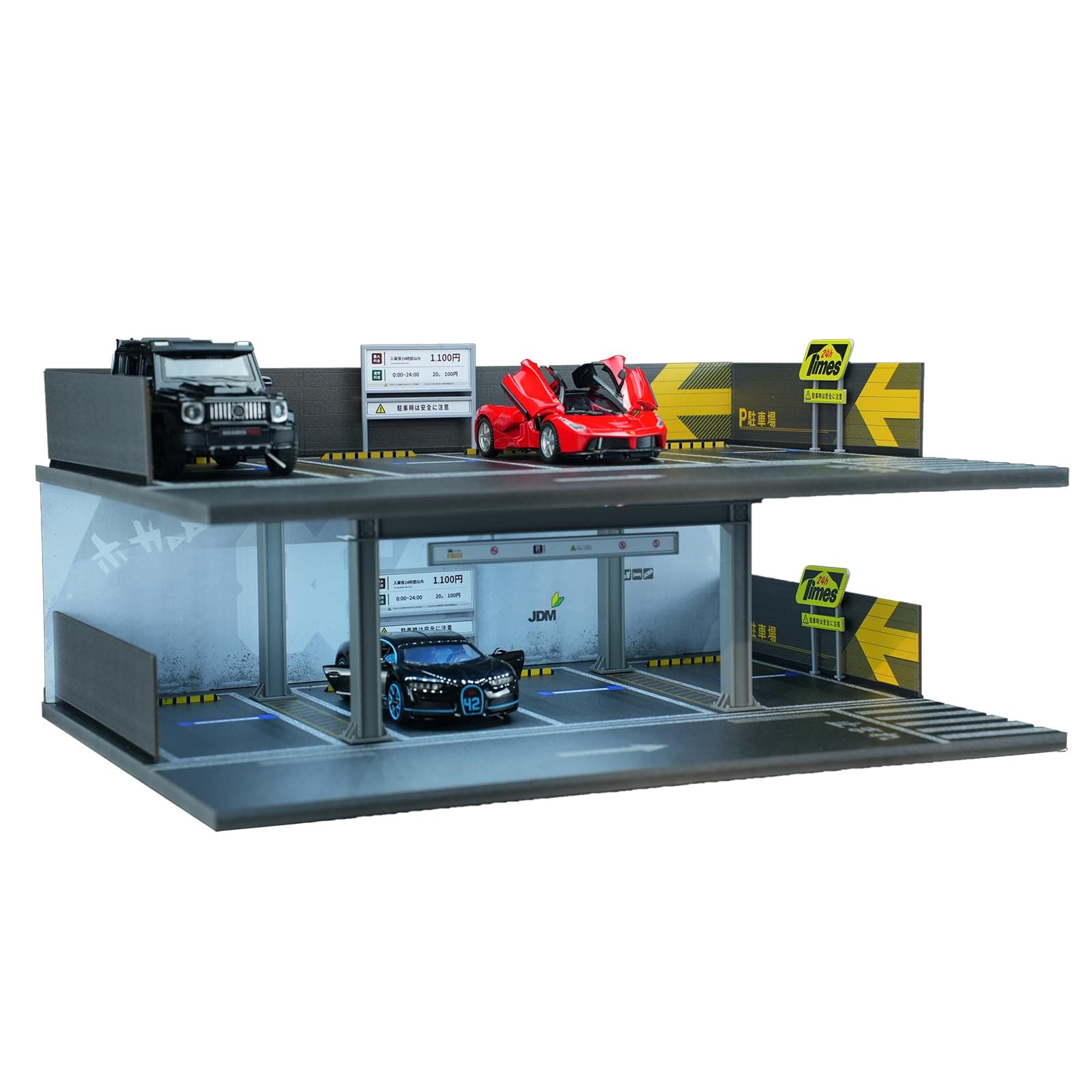 Display Garage with LED Light for 1/24 Scale Car & LEGO Speed Champions