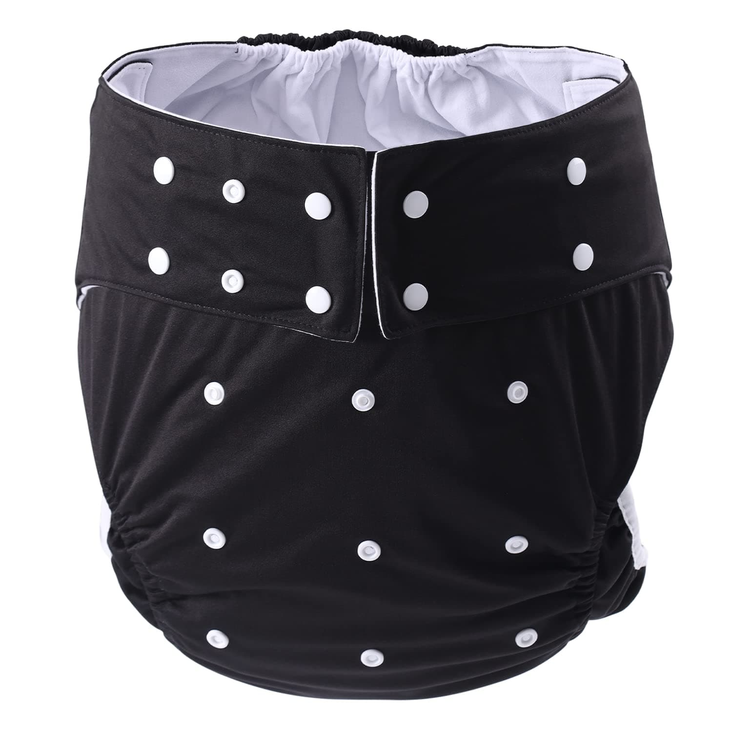 CutiePlusU Adult Cloth Diaper Washable Adult Pocket Nappy Cover Adjustable Reusable Breathable Leak Free - Black