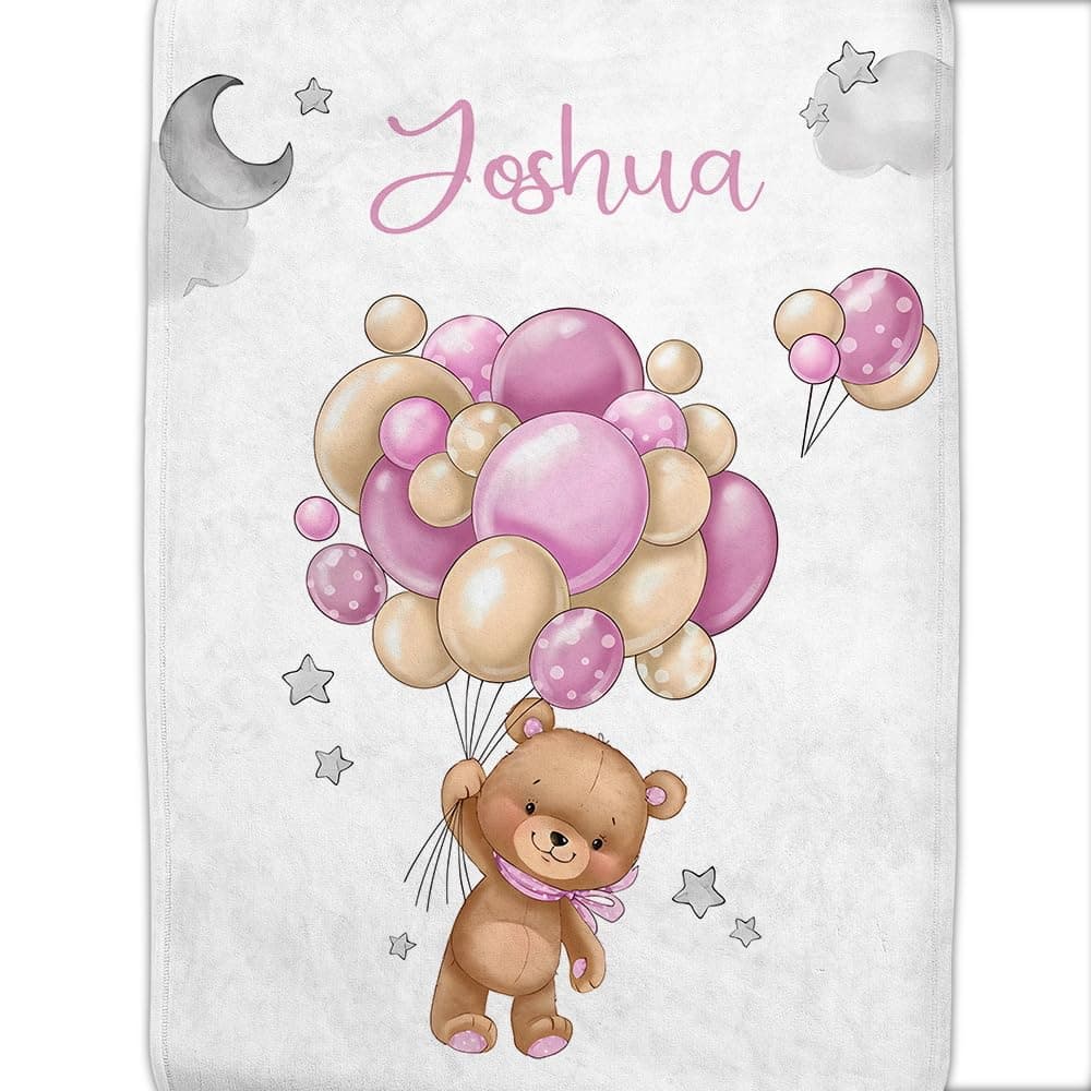 Personalized Baby Blanket with Name - Customized Soft Flannel Blanket for Boys & Girls (30x40 Inches) - Ideal Gift for Baby Shower, Birthday, Christmas, Newborn
