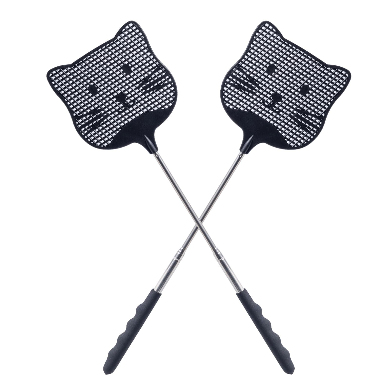 Staruby 2pcs Extendable Fly Swatter, 25 inch Handle Indoors Flyswatters