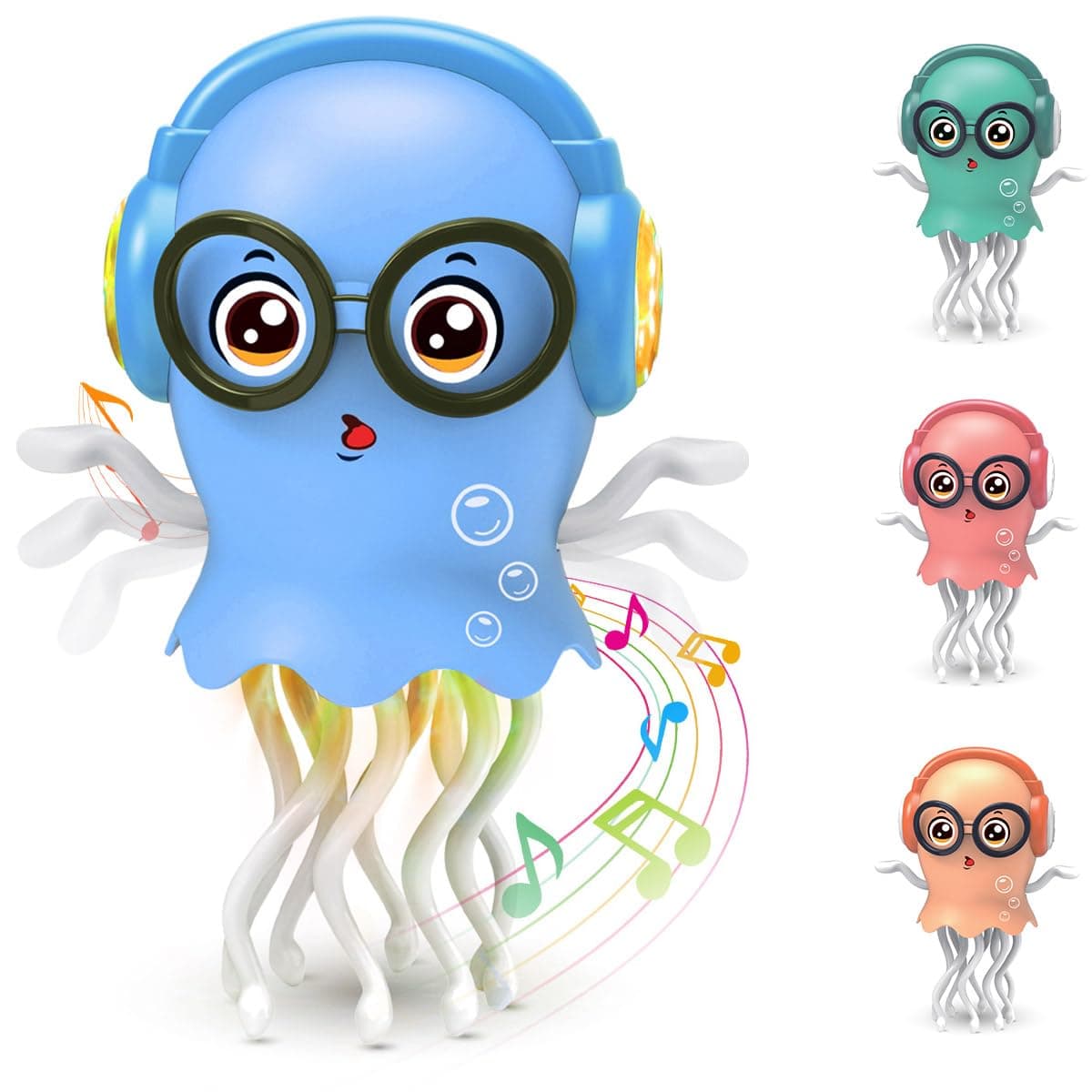 Zonopy Dancing Jellyfish Baby Toy, Crawling Jellyfish Tummy Time Toy for Boy 3-6 Girls 6-12, Fidget Toy Magic Dancing Music Crawling Toys for 3 4 5 6 7 8 Year Old Kids Birthday Gifts Easter Gift