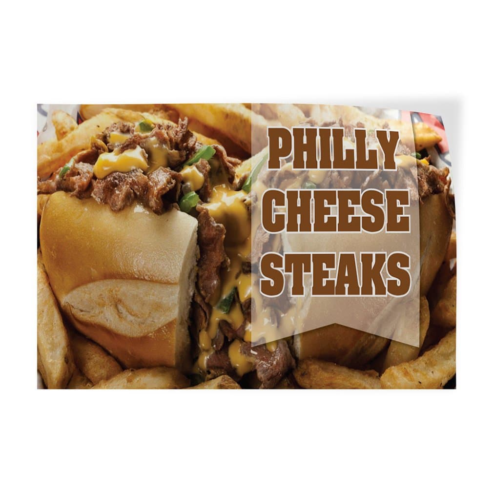 Decal Stickers Multiple Sizes Philly Cheese Steaks Advertising Printing Industrial Vinyl Safety Sign Label Restaurant & Food 12x8Inches