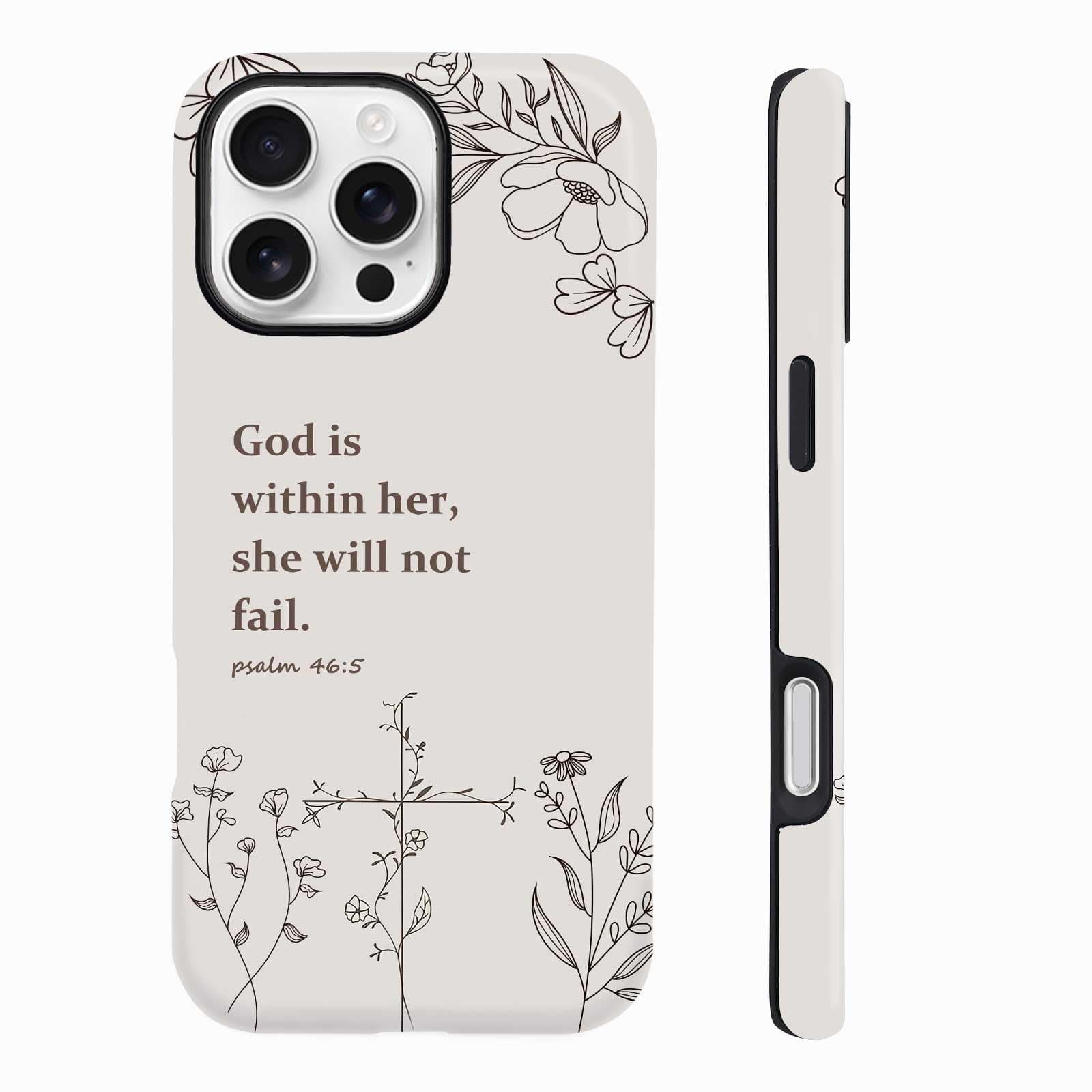 Axuimy Christian Cross Faith Bible Verses Phone Case for iPhone 16 Pro Max (6.9"), Shockproof Soft TPU & Hard PC Hybrid 2-Layer Protective Phone Cover for Women Girls Gray