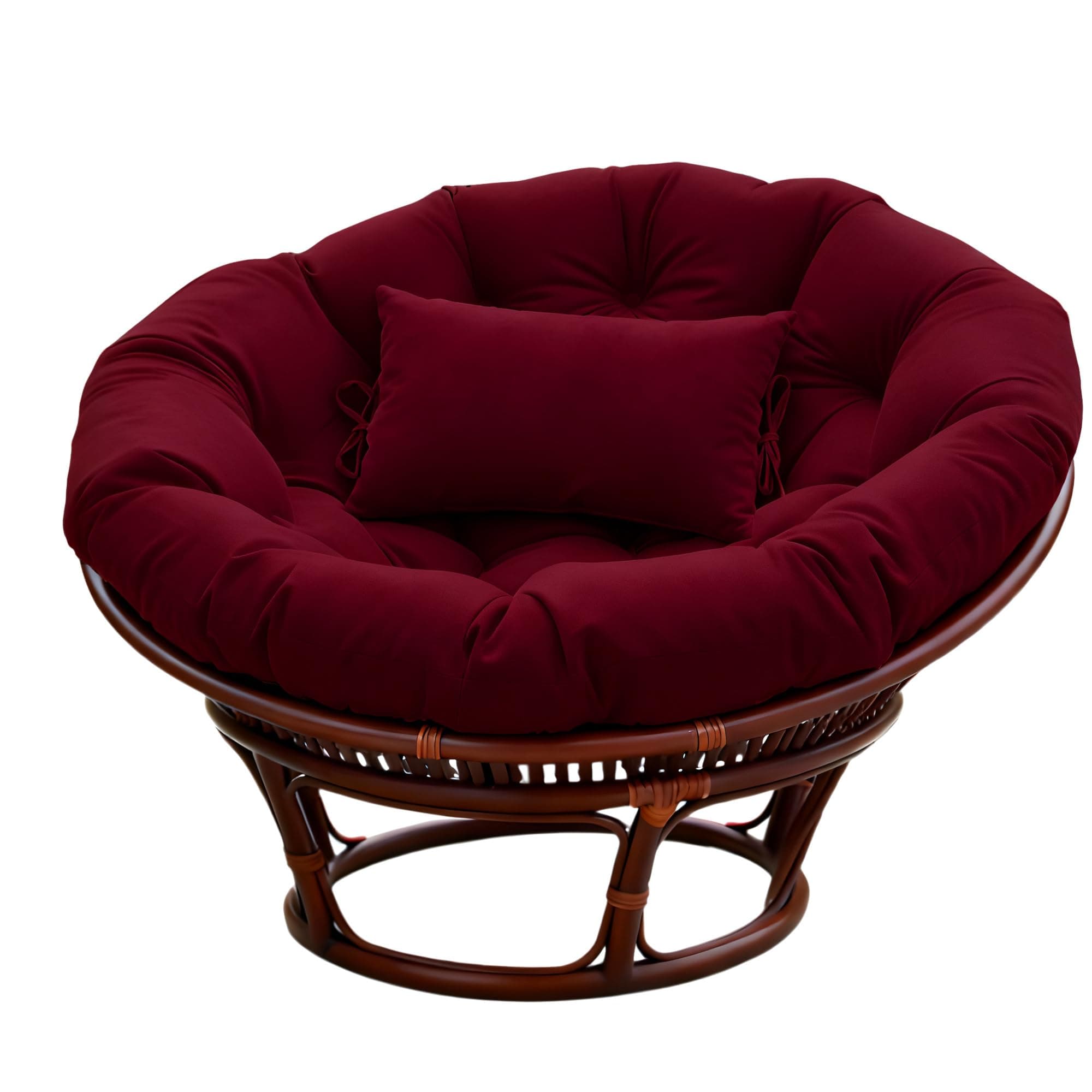BCKNT Thickened Papasan Round Chair Cushion with Headrest, Hanging Swing Comfortable Overstuffed Seat Pad for Outdoor and Indoor Garden Patio (Without Seats)