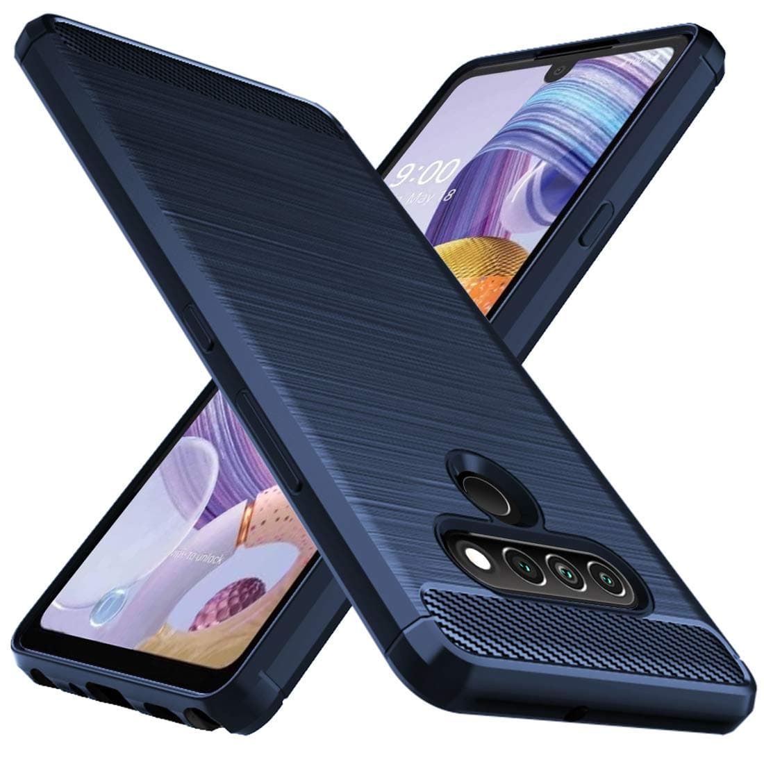 Osophter for LG Stylo 6 Case,LG K71 Case Shock-Absorption Flexible TPU Rubber Protective Cell Phone Cover for LG Stylo 6(Blue)