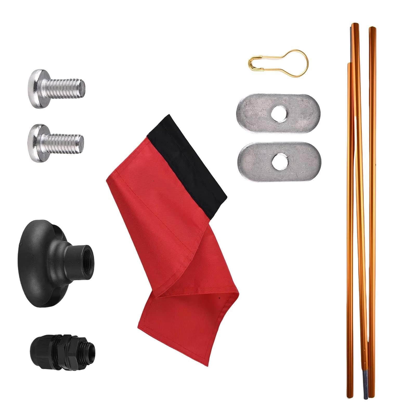 Portables Foldable Flagpoles with High-Visibility Banners, Red
