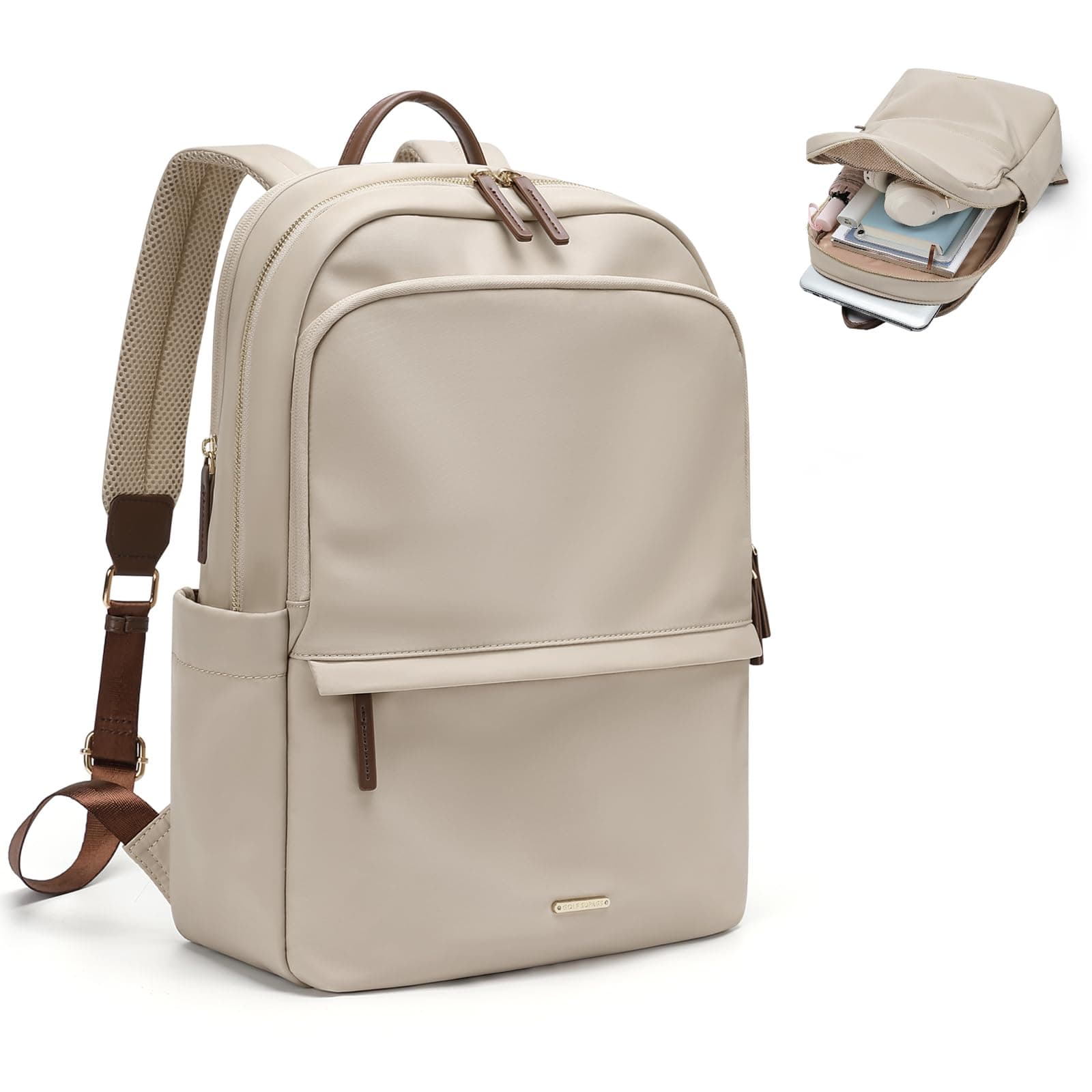 Women Laptop Backpack Casual Daypack for Work Travel College Backpack Purse Separate Laptop Compartment Fits 14 Inch Notebook