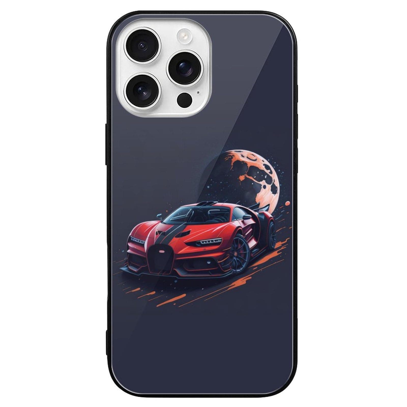 CRIVOTA for iPhone 16 Pro Max Case - All-New Sports car Design, Glass Back + TPU Inner Shell, Military-Grade Protection, Extreme Slimness, Precise Cutouts, Cell Phone Cases for Boys Girls
