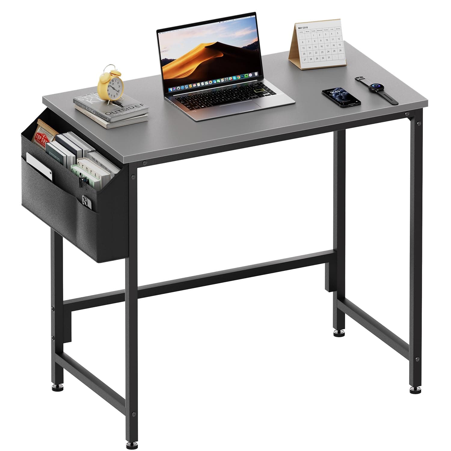 HLDIRECT 32 Inch Computer Desk with Storage Bag for Small Spaces