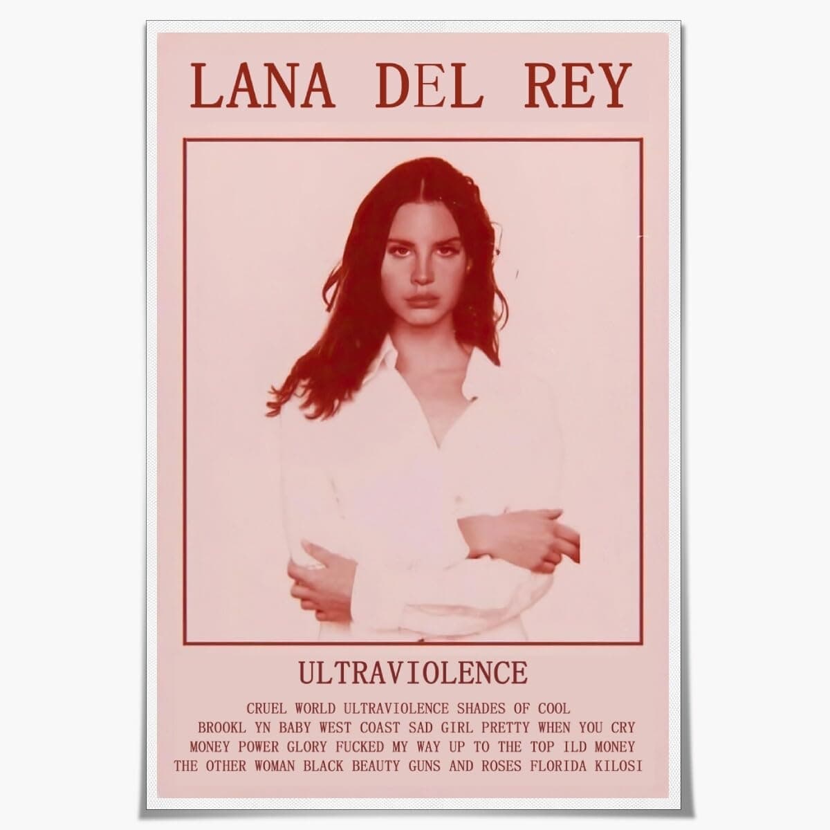 Lana Del Rey Poster Pink Vintage Posters Vintage Music PosterRoom Aesthetic Canvas Wall Art cool posters Bedroom Decor Sports Landscape Office Room Decor Unframed24x36inch