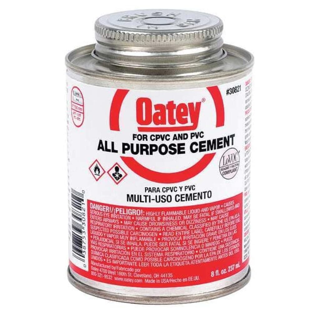 Oatey 30821 All Purpose Cement, Milky Clear, 8-Ounce