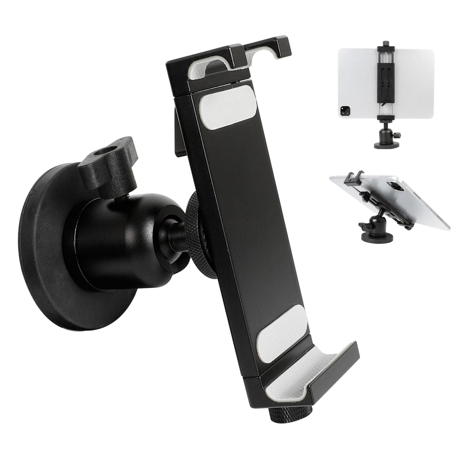 Aluminum Magnetic Tablet Holder Mount for iPad Stand, Fits Metal Surfaces | Universal Stand for Fridge, Vehicle, Cabinet, Whiteboard | Compatible with 4.7-15 inch iPad, e-Readers and Smartphones