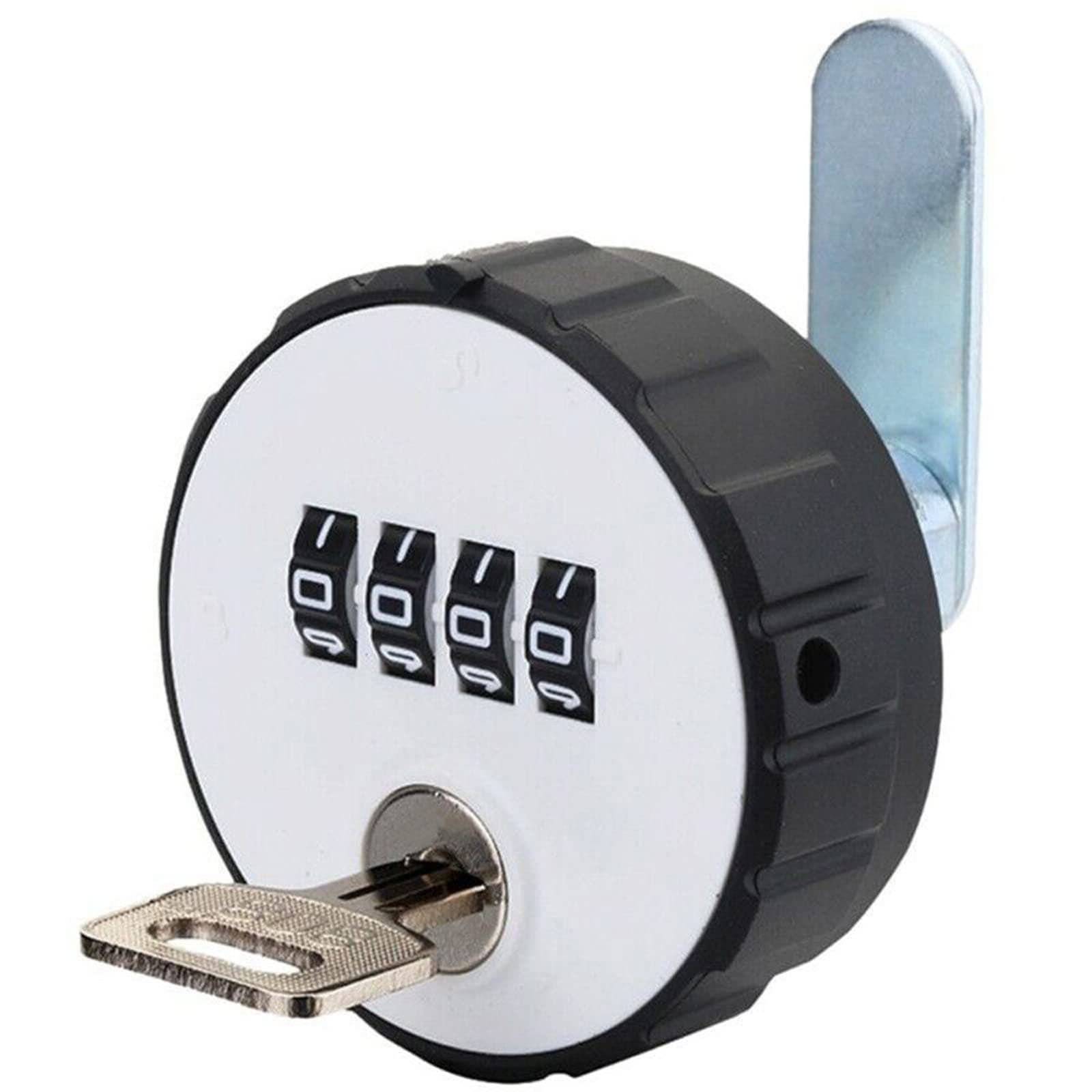 Maizoon Combination Cabinet Cam Lock 4 Digital Resettable Round Padlock with Keys Password Retrieval Hardware Weatherproof Drawer Door Anti-Theft for Furniture Box Locker 20mm