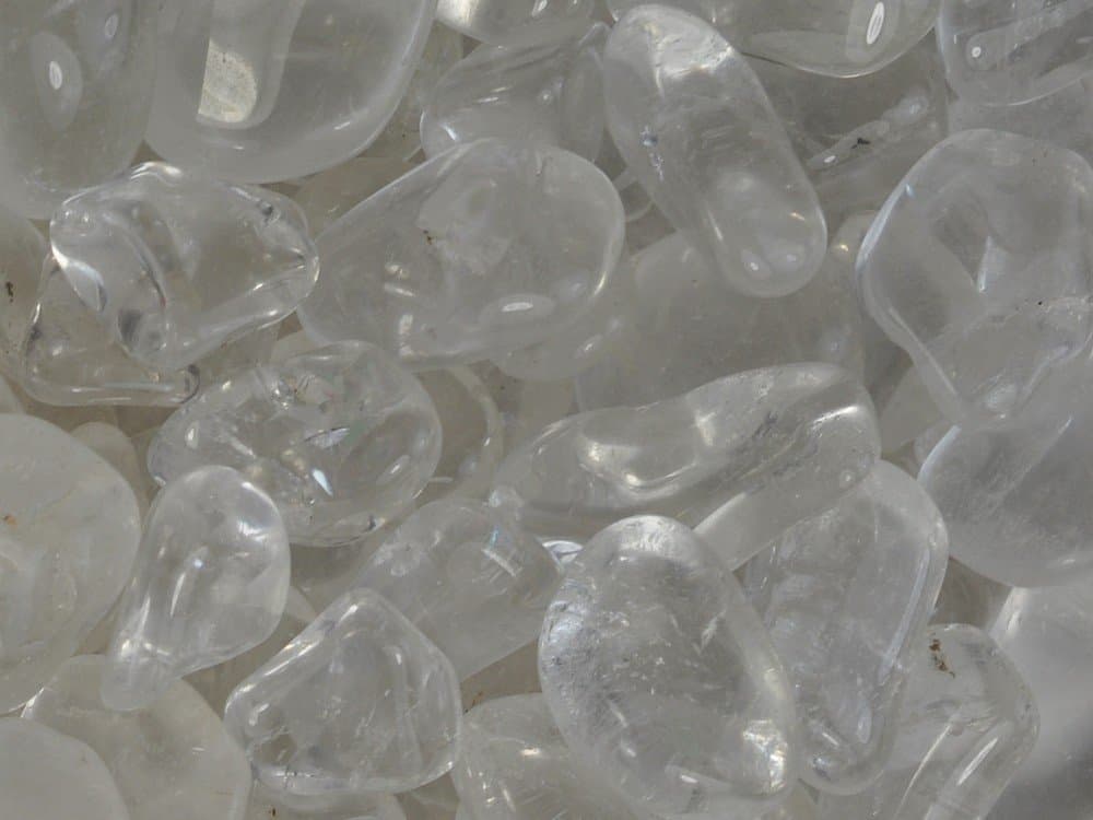 Fantasia Materials: 1/4 lb Tumbled Crystal Quartz EX Grade Stones from Brazil - Small - 0.75" to 1.25" avg