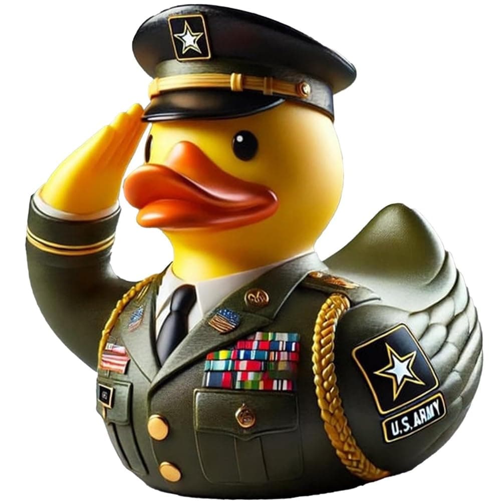 GangZhENgSd 2025 Veteran Tribute Duck, Military Rubber Ducks for Jeeps Ducking, Resin Little Ducks Decorations Cool Veterans Day Gifts for Men Active & Retired (D)