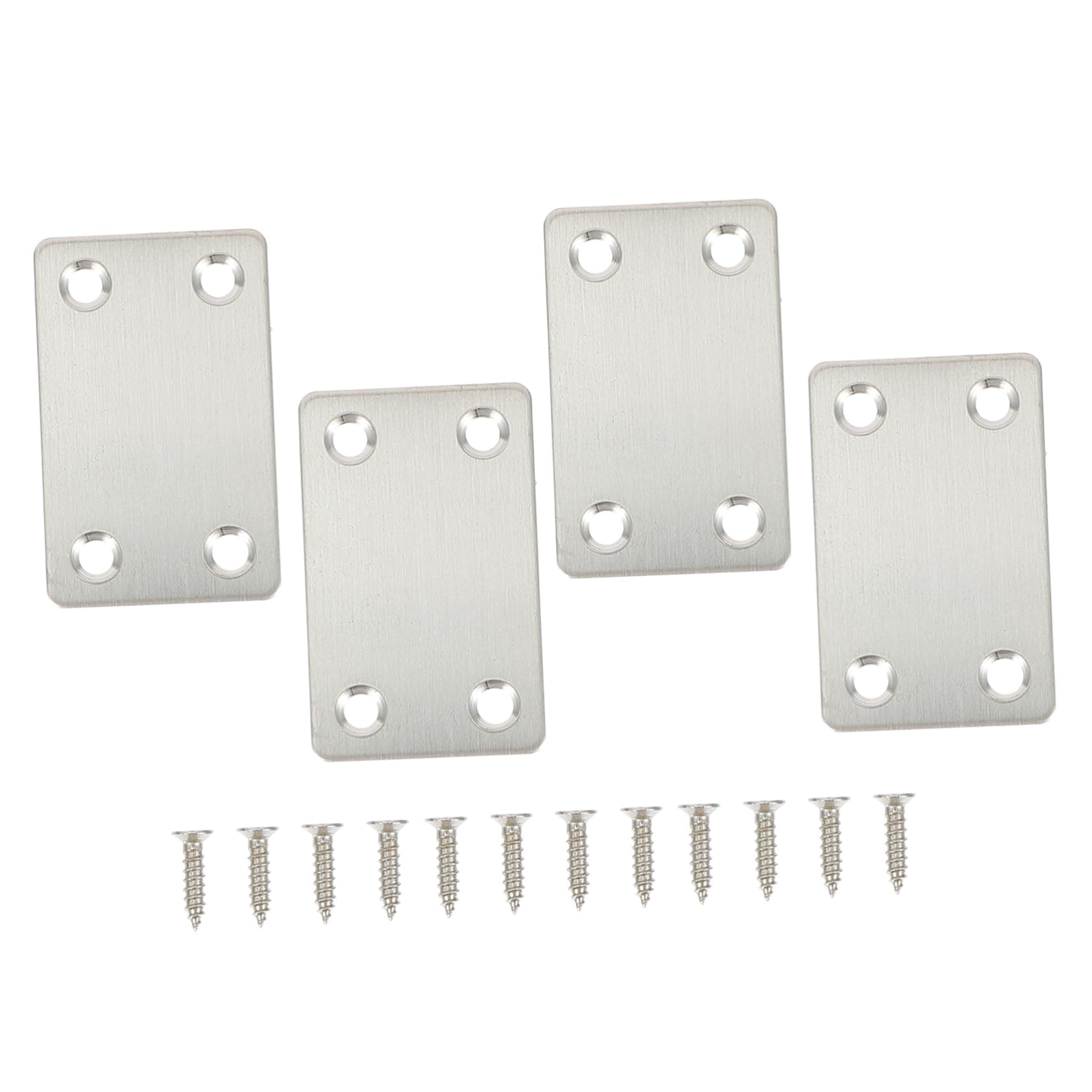 HEALLILY 12pcs Stainless Steel Straight Fasteners Mending Plates for Furniture Assembly for Shelves Tables and Cabinets Smooth Edges Easy to Install