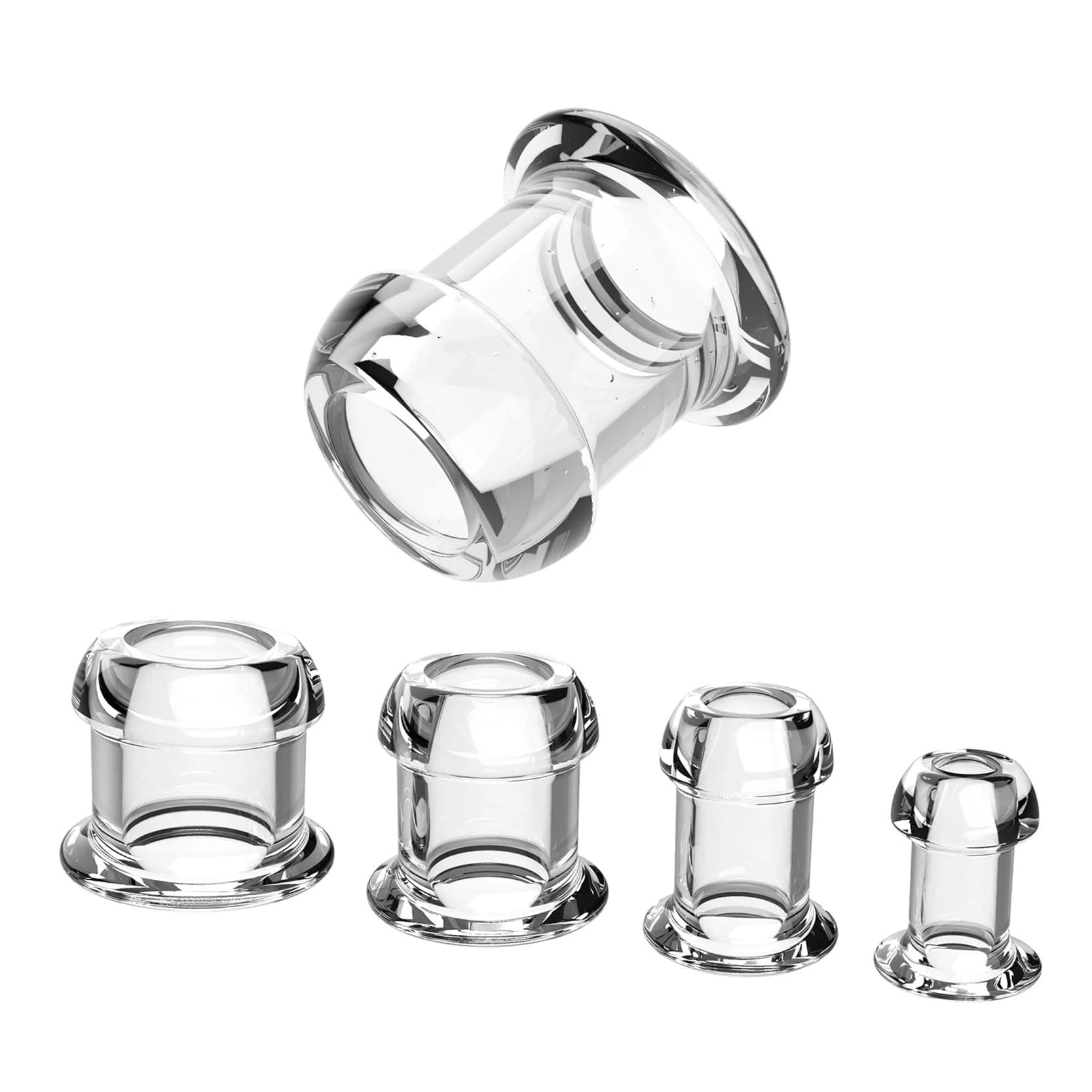 Hollow Plug with Silicone Stopper Butt Plug TPE Transparent Tunnel Anal Plug Expander Dilator SM Sex Toy for Couples(Clear XL)